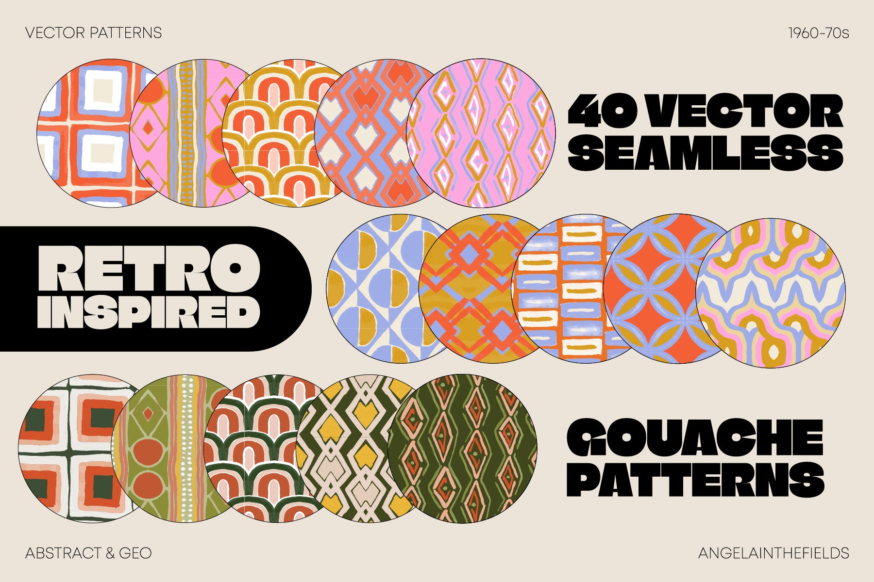 Autumn '69 Retro Vector Pattern Set
