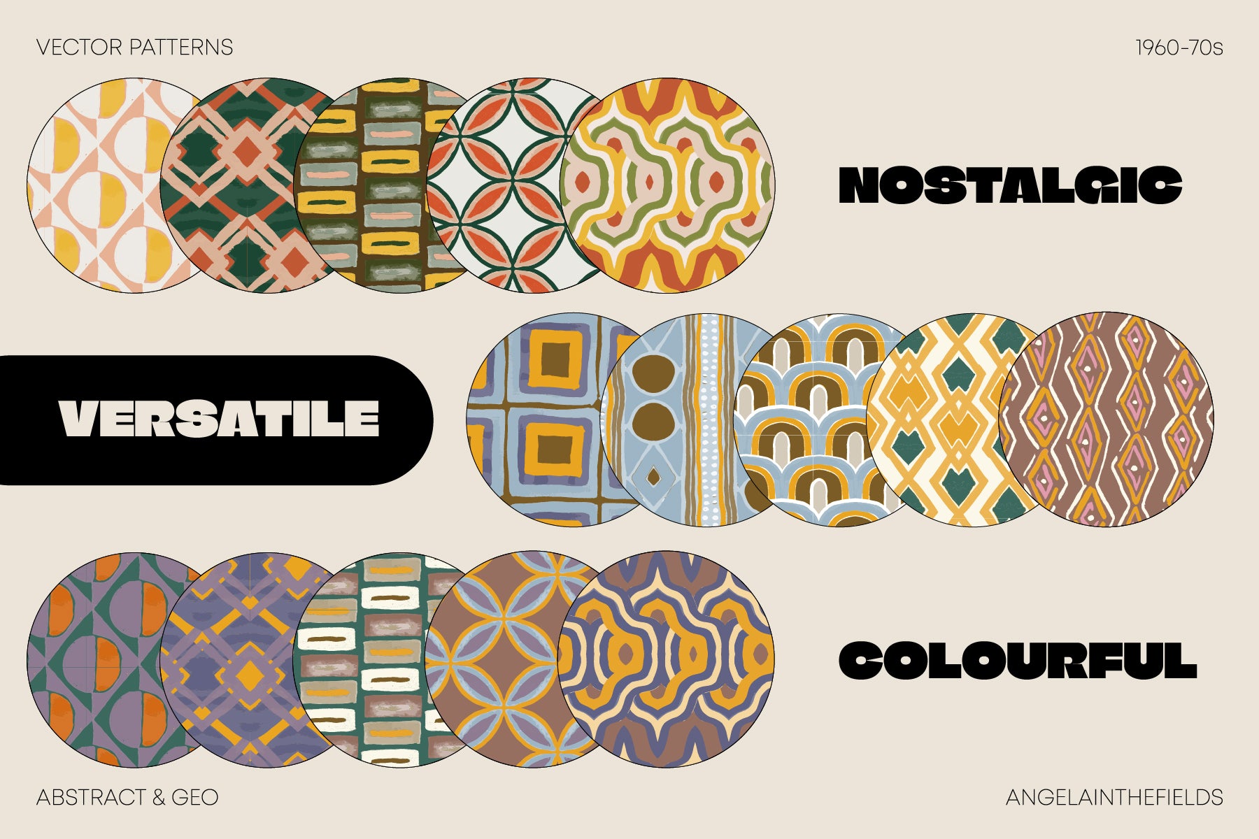 Autumn '69 Retro Vector Pattern Set