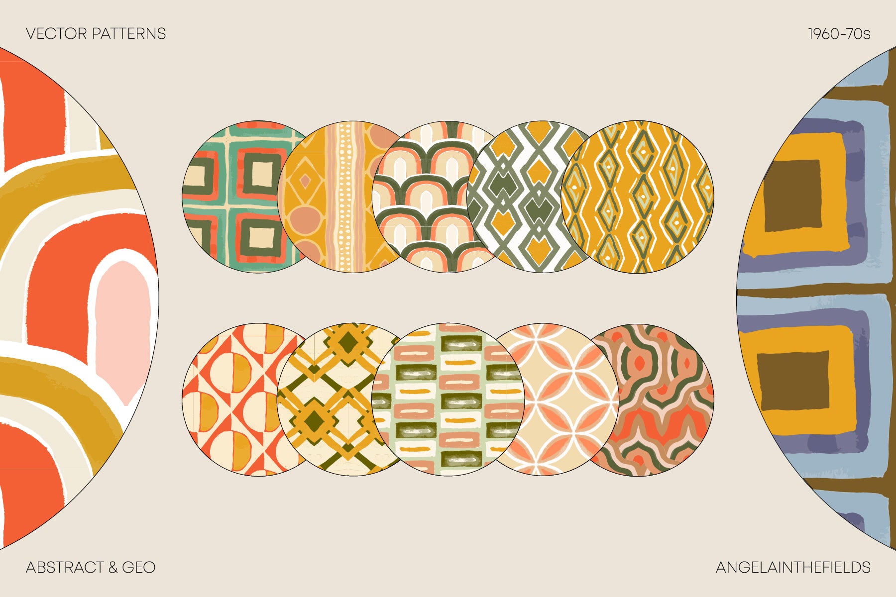 Autumn '69 Retro Vector Pattern Set