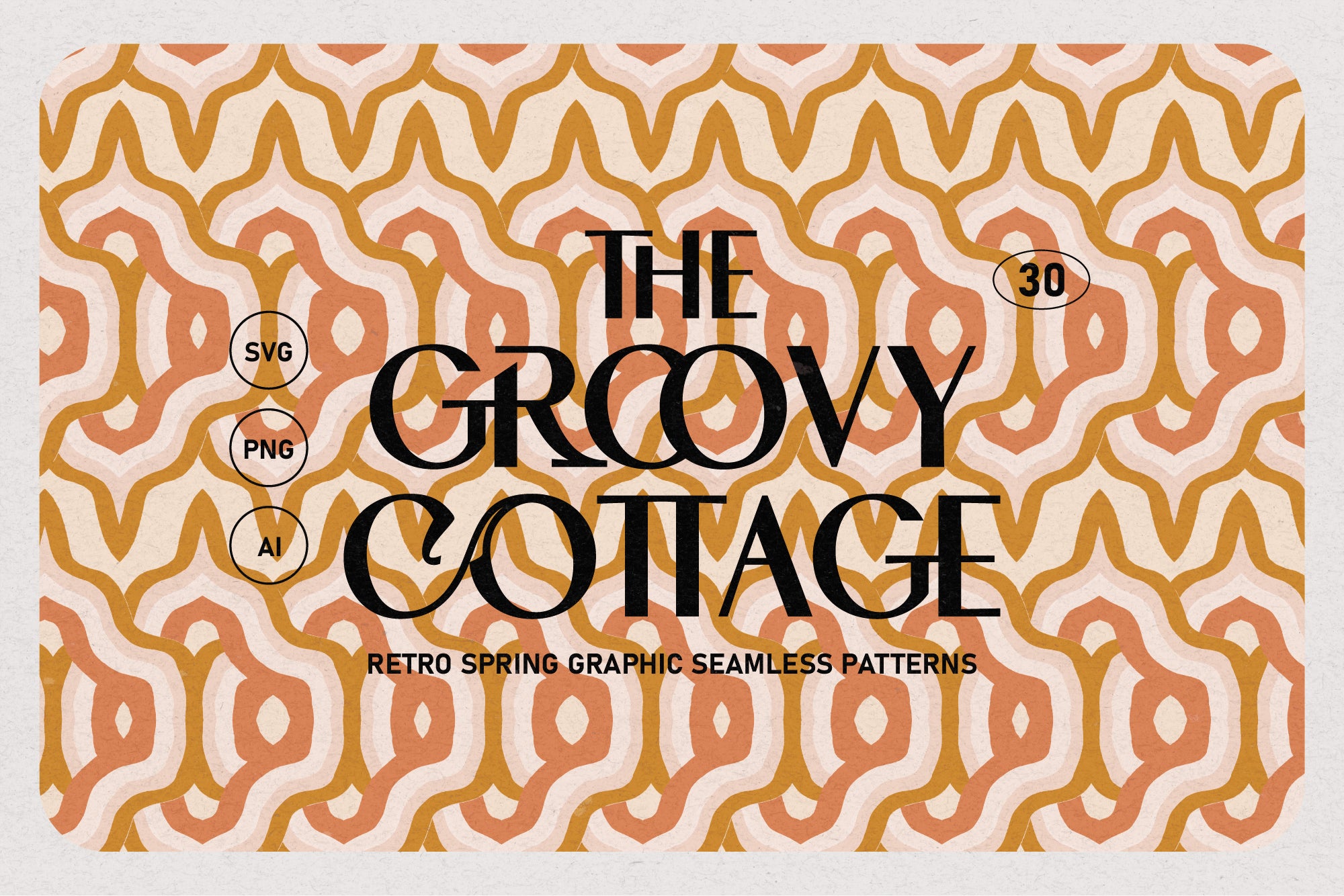 30 Groovy Cottage Vector Patterns