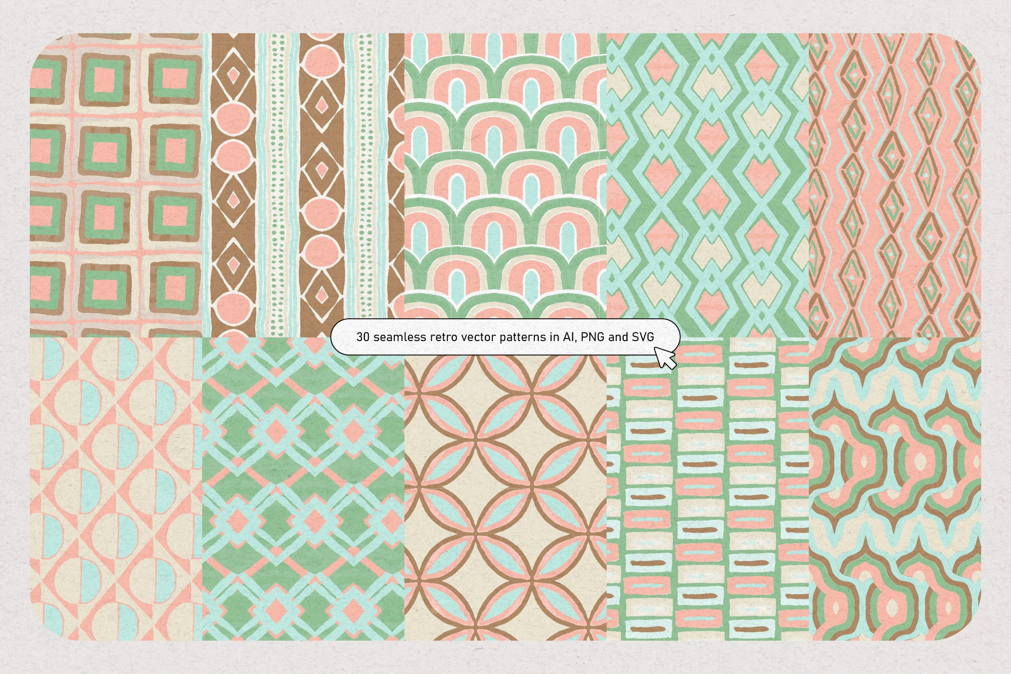 30 Groovy Cottage Vector Patterns