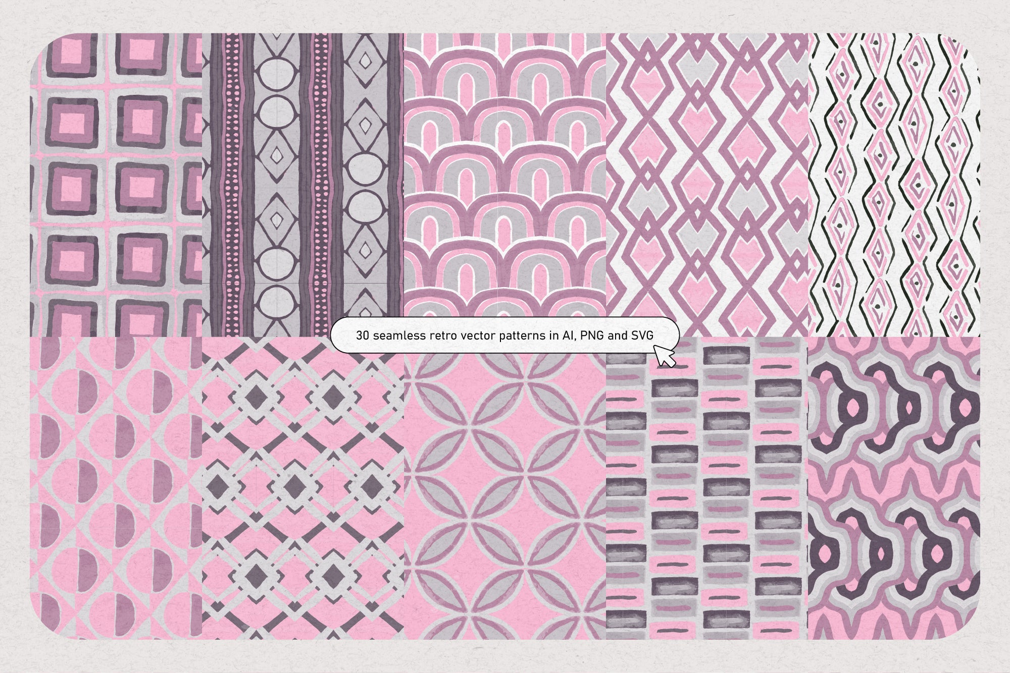 30 Groovy Cottage Vector Patterns