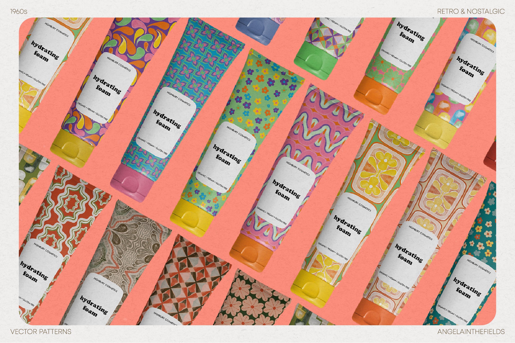 60s Watercolour Vector Patterns