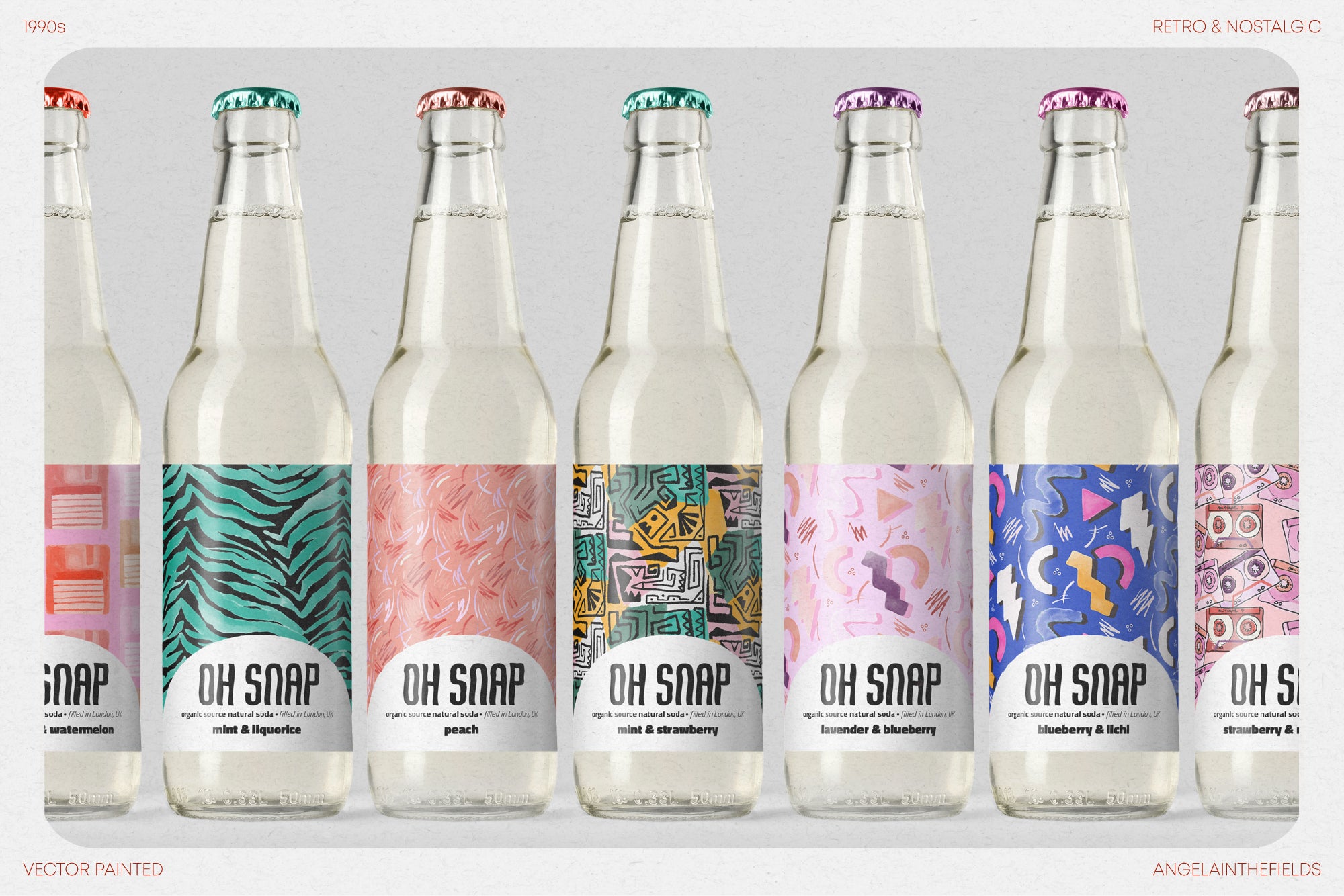 90s Vector Watercolour Patterns Set