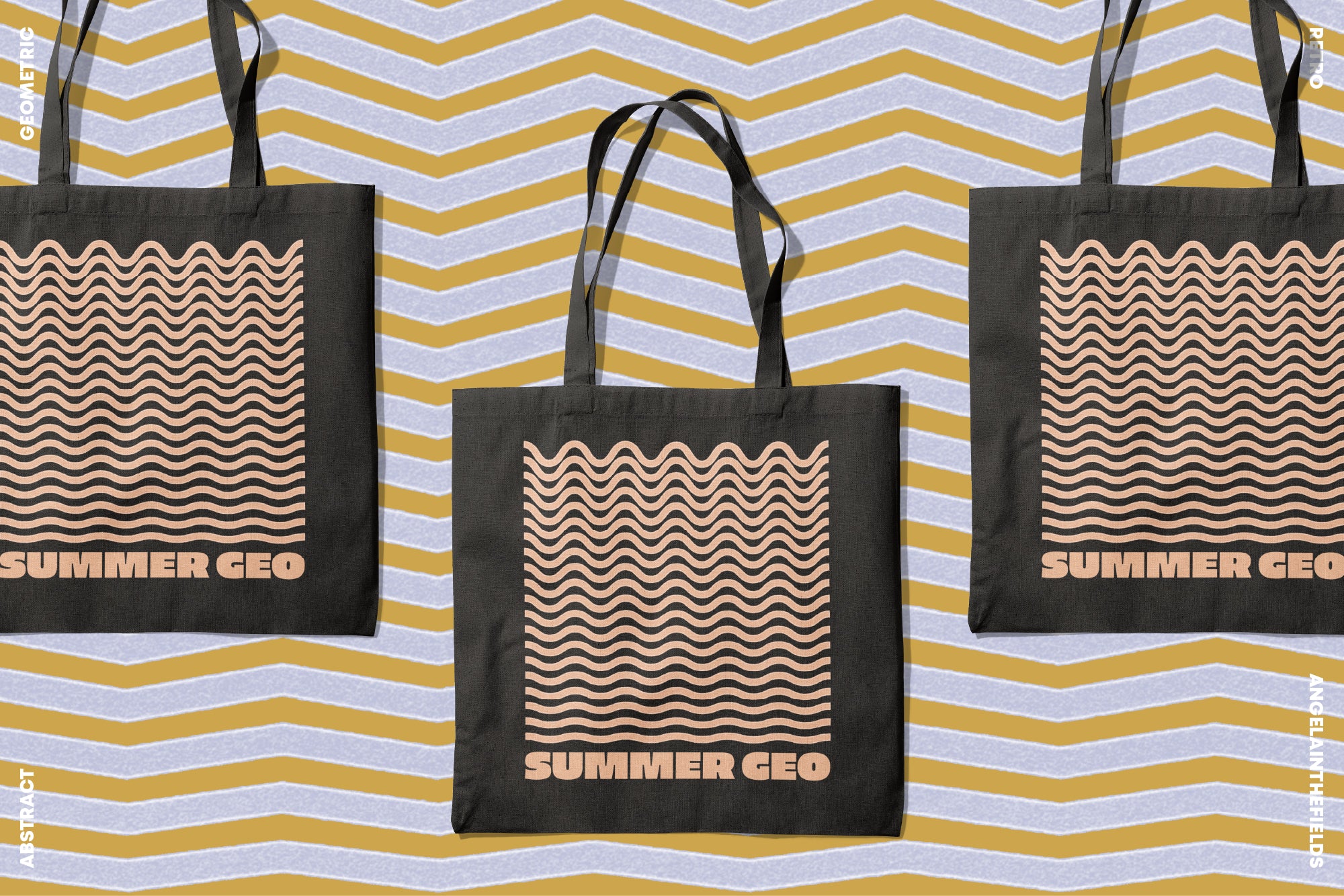 Textured 70s Geo Clipart