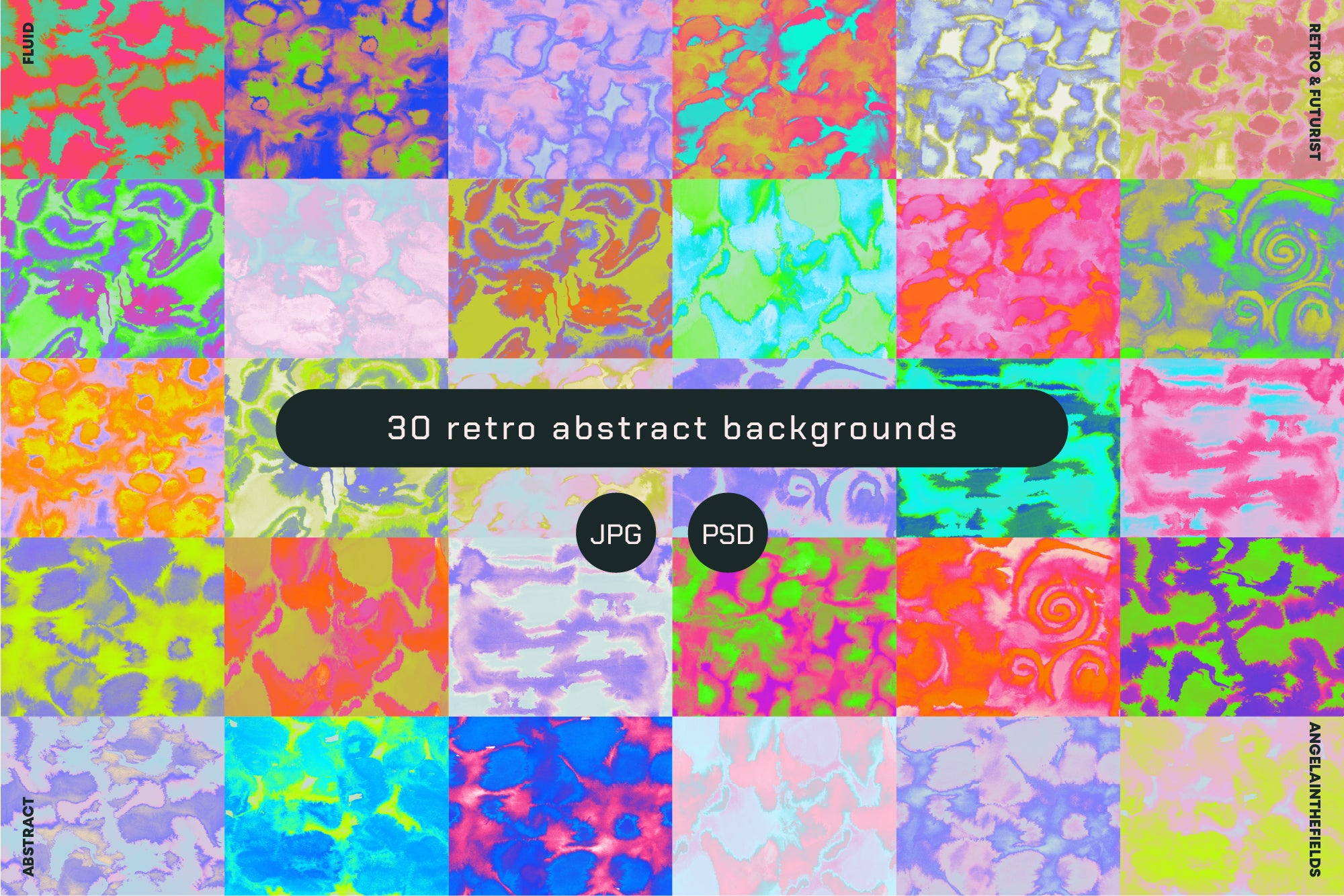 Neon Inks Retro Textures 7000px+