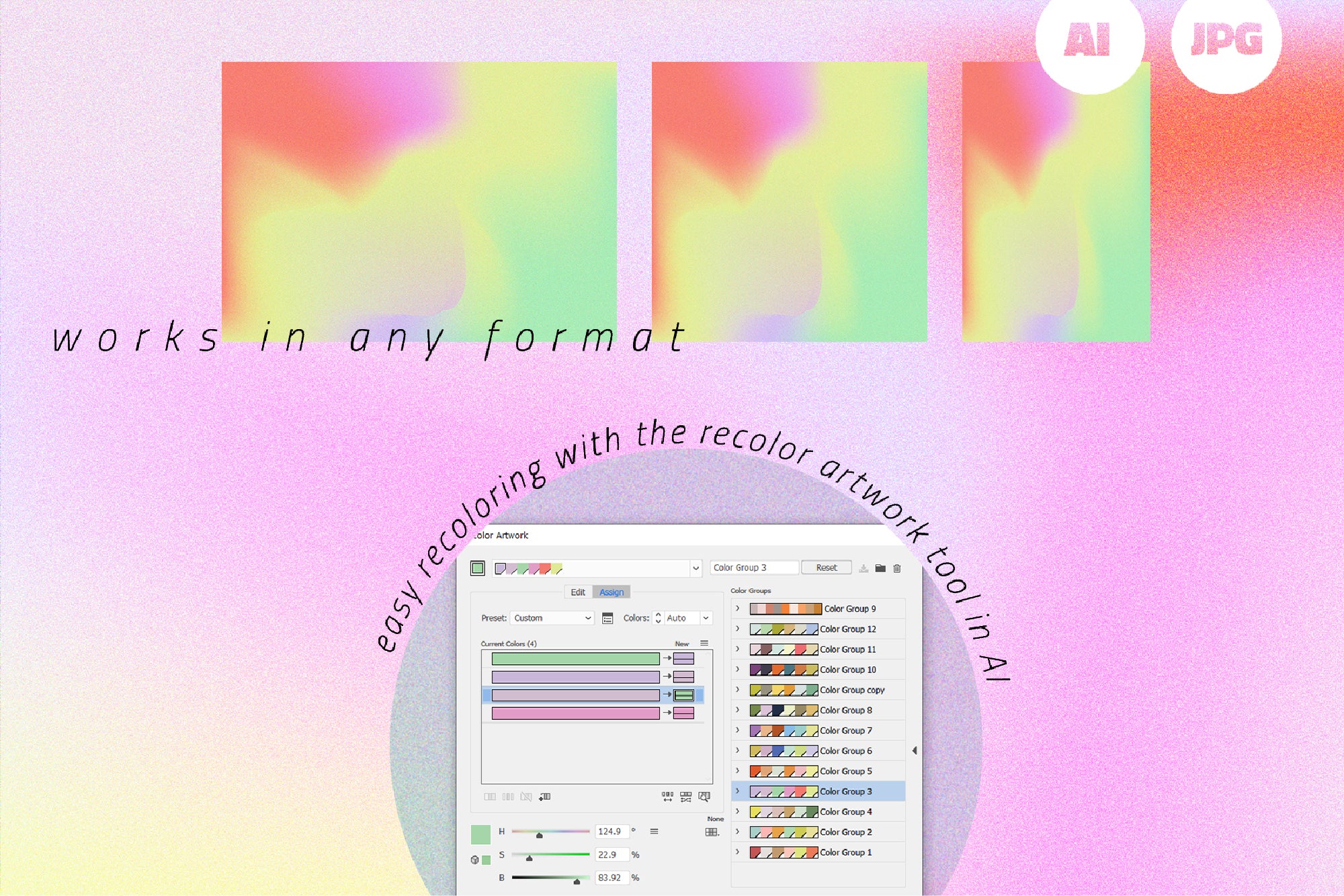 Escapism Vector Grainy Gradient Set