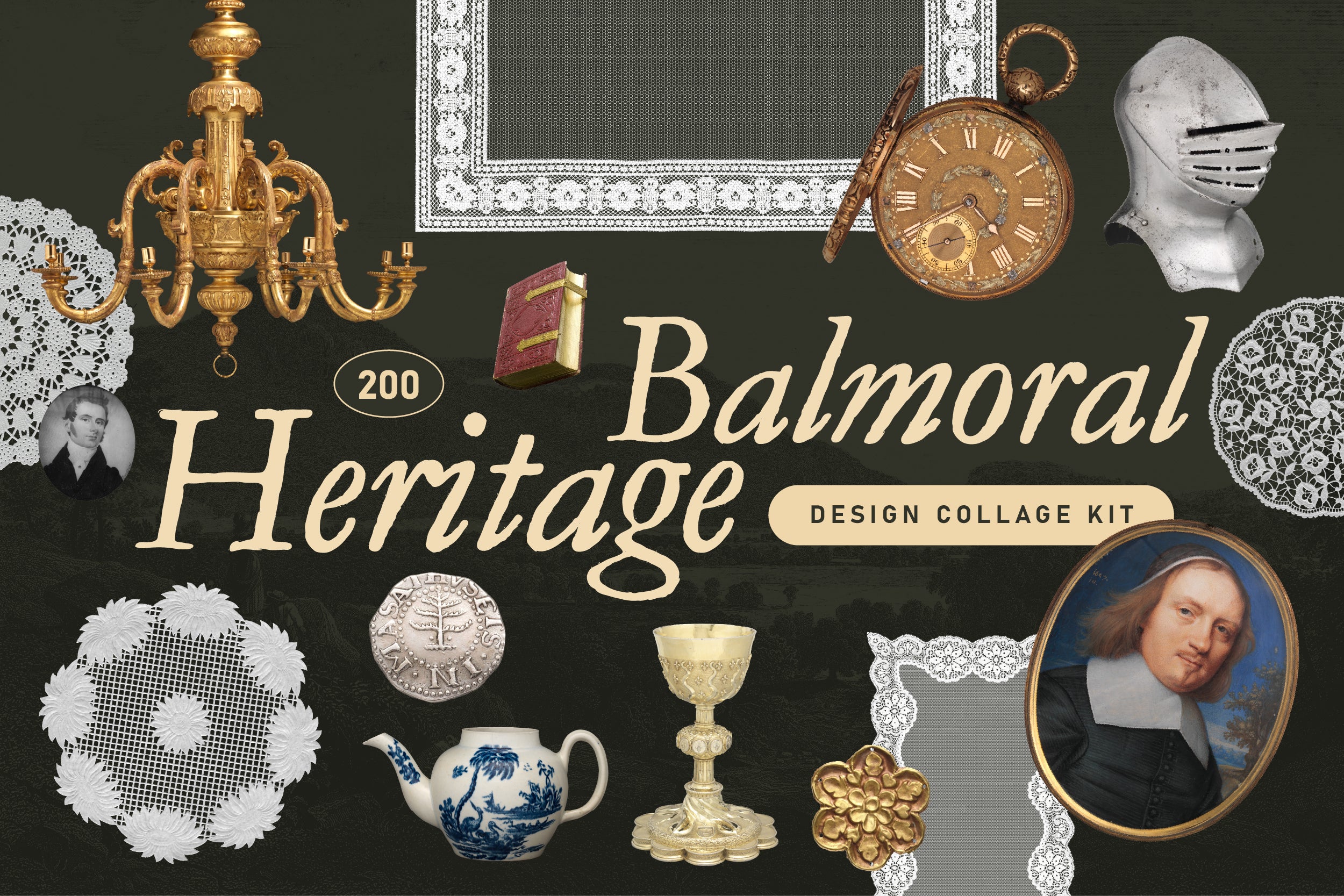 Balmoral Heritage trend design kit — ceremonial, structured formal design assets with heritage authority