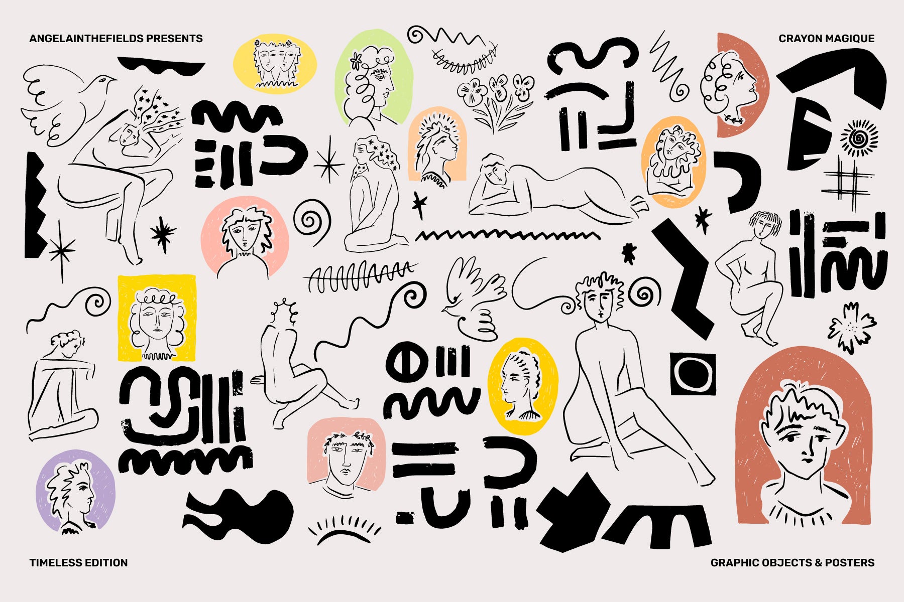 200+ Retro Modern Doodle Art