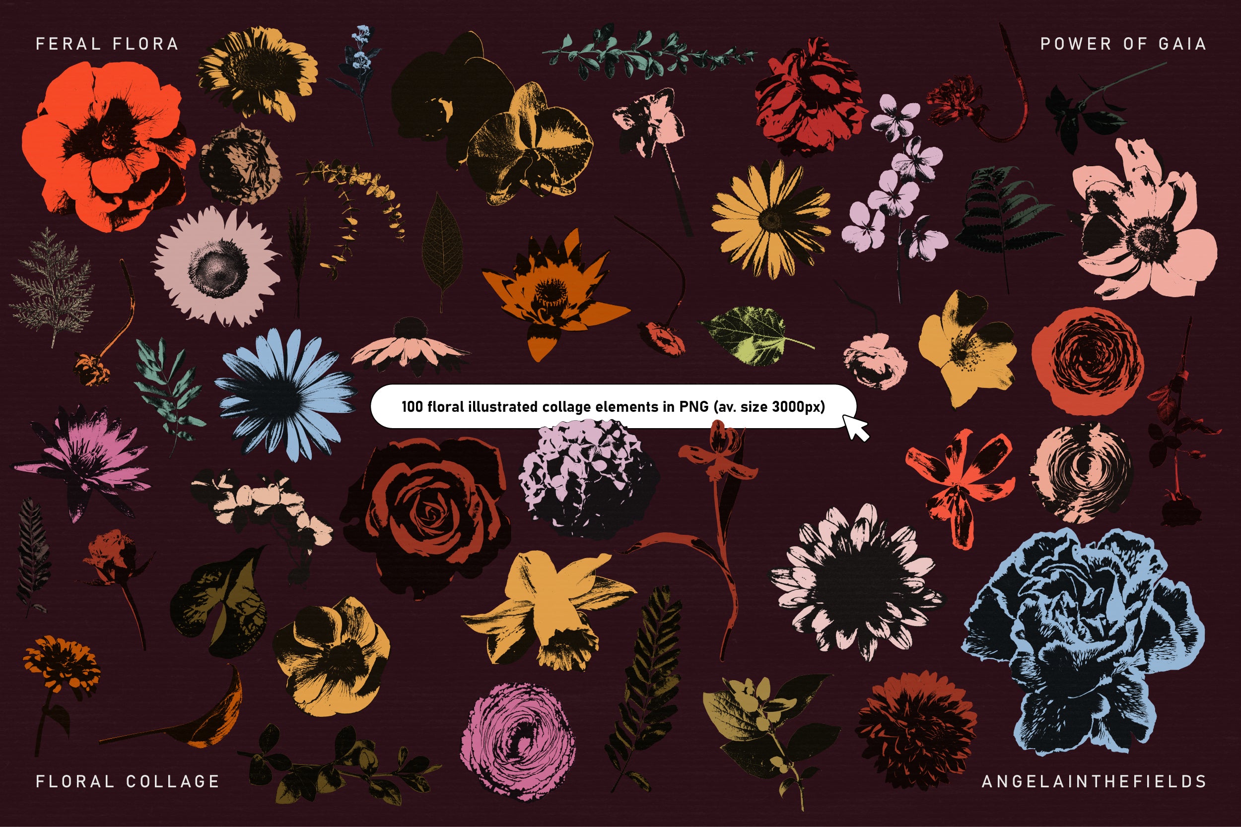 FERAL FLORA Collage Elements