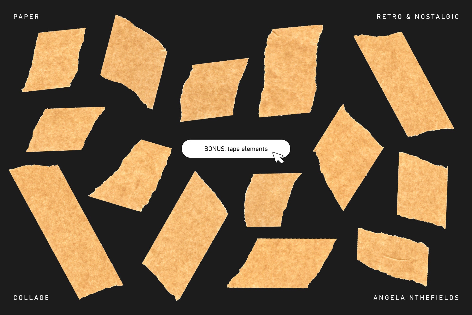 Abstract Kraft Paper Shapes Set