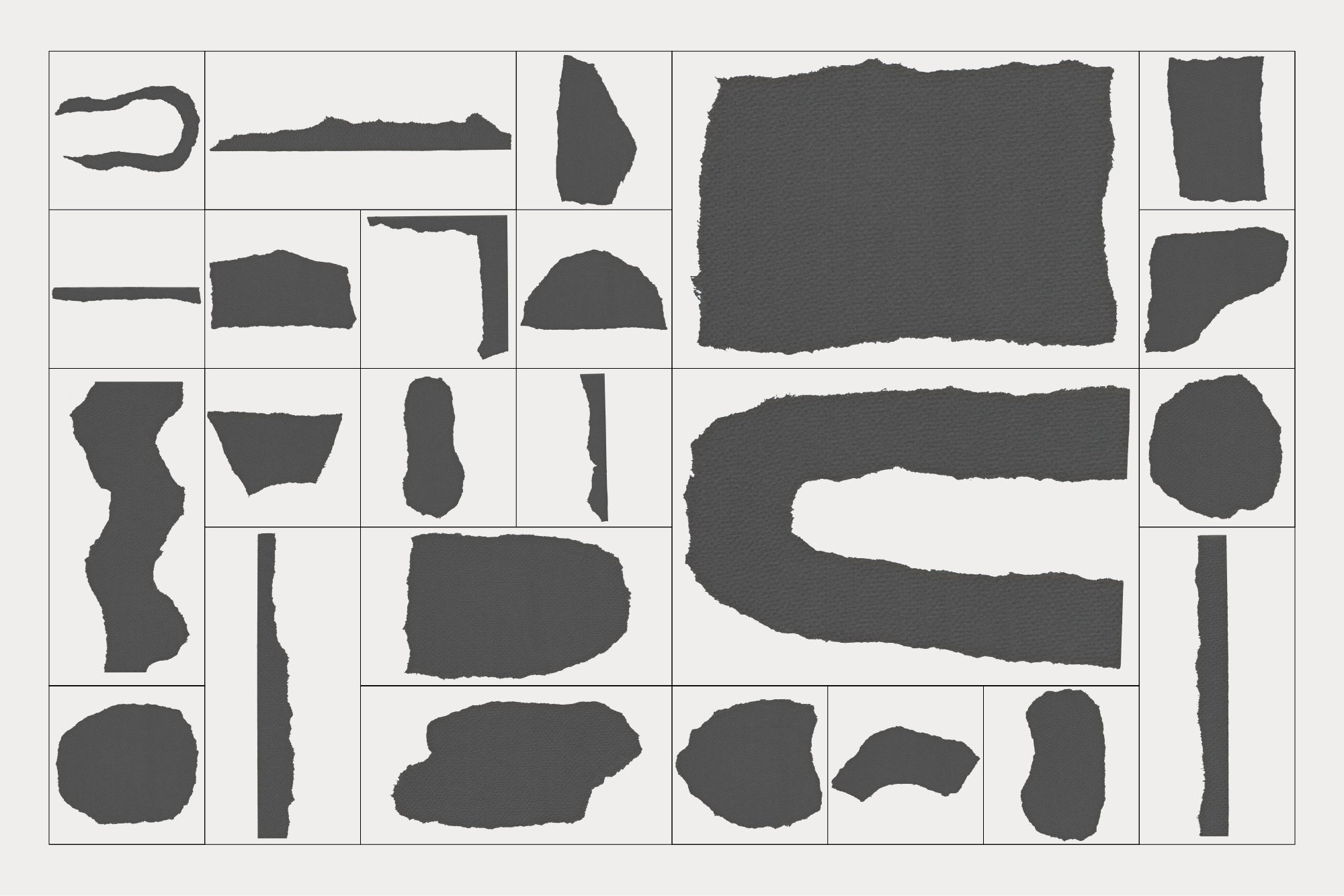 Abstract Kraft Paper Shapes Set