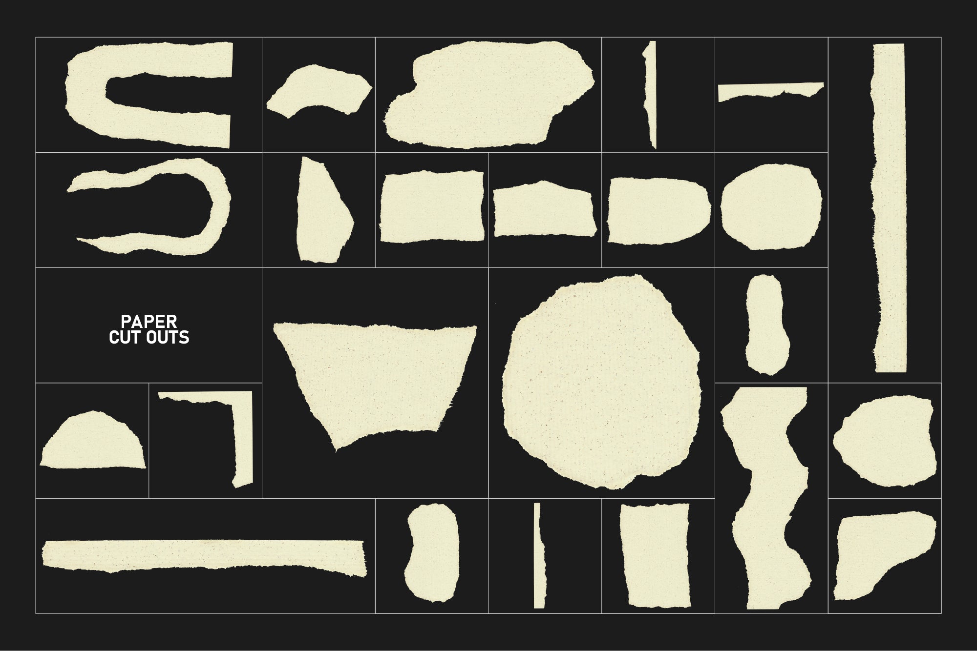 Abstract Kraft Paper Shapes Set