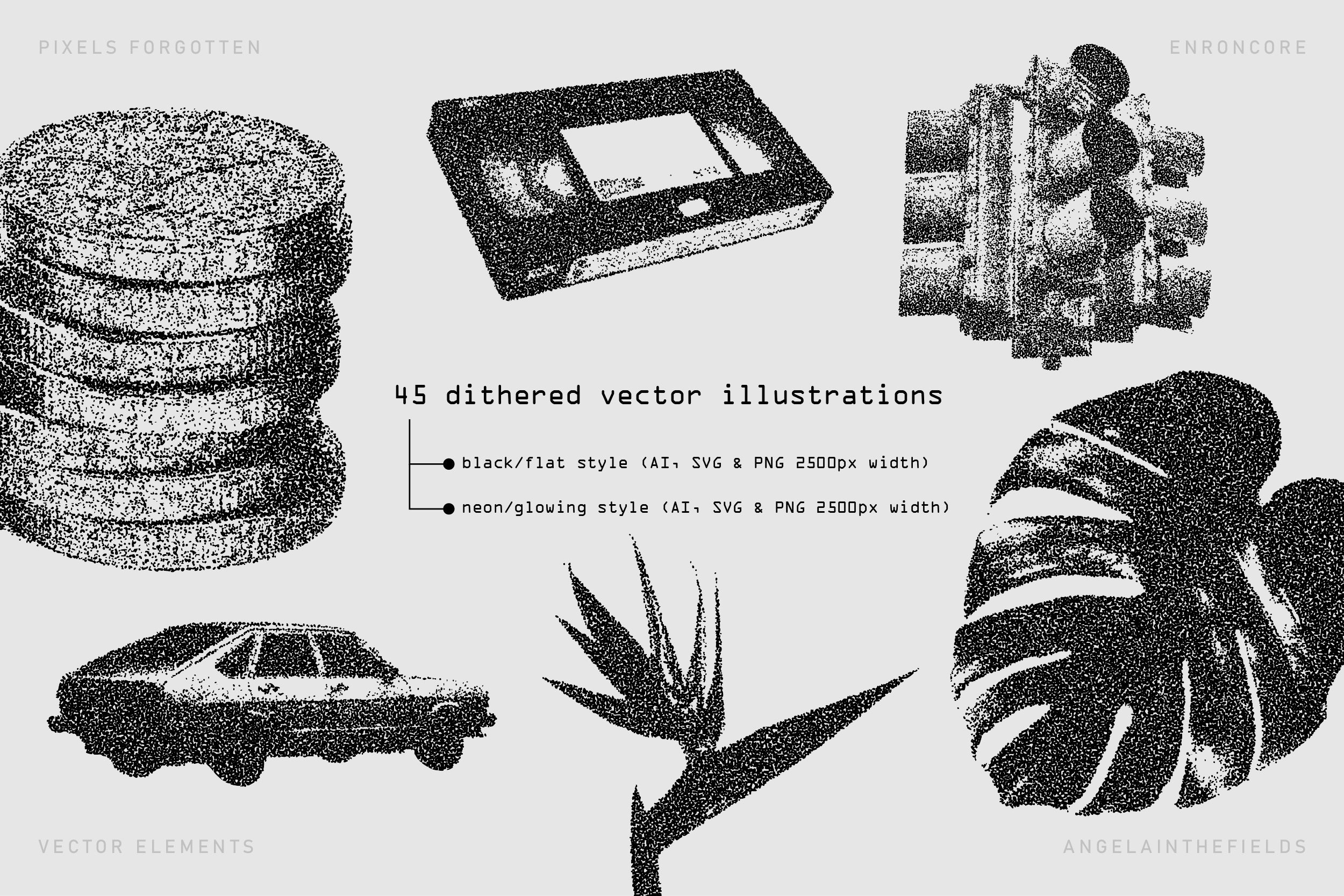 PIXELS FORGOTTEN Vector Elements