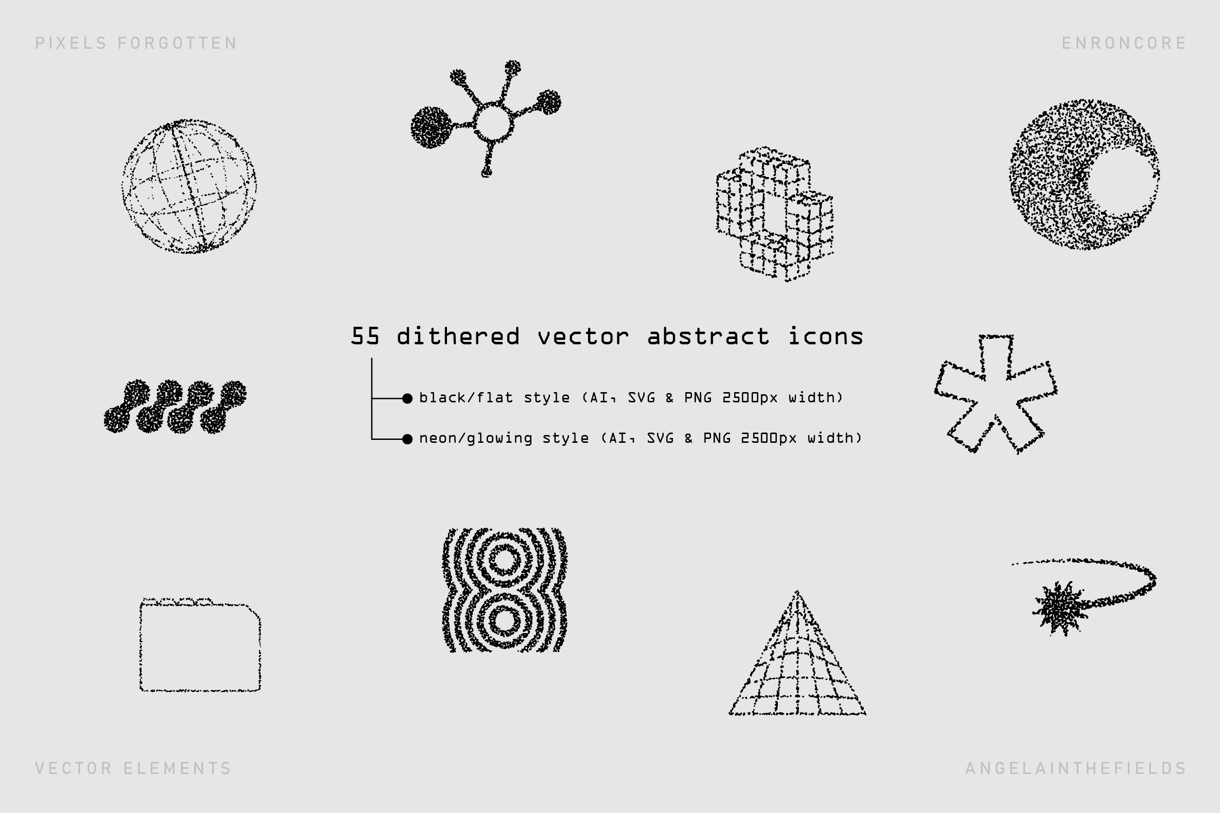 PIXELS FORGOTTEN Vector Elements