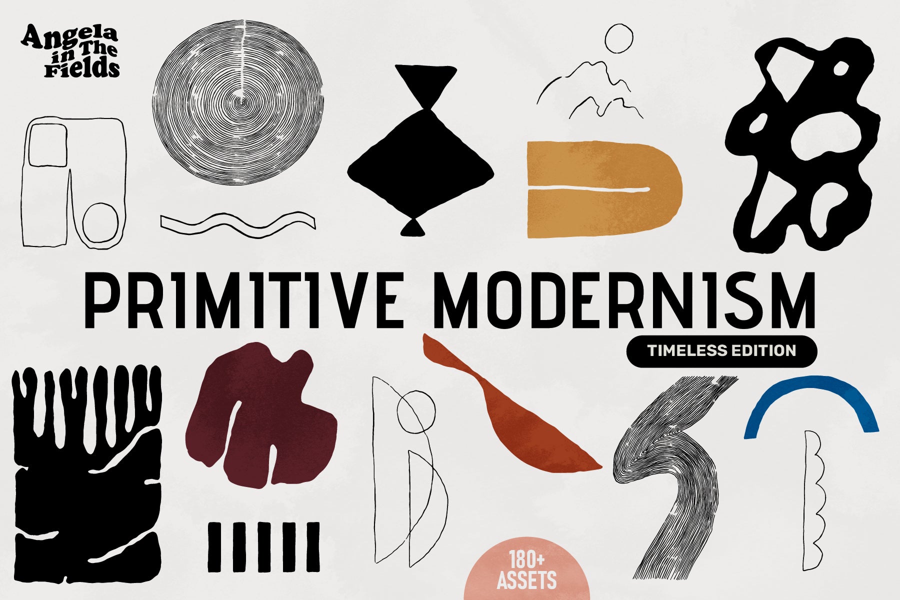 Primitive Modernism vector clipart — clean geometric forms drawing from Bauhaus and De Stijl visual vocabulary