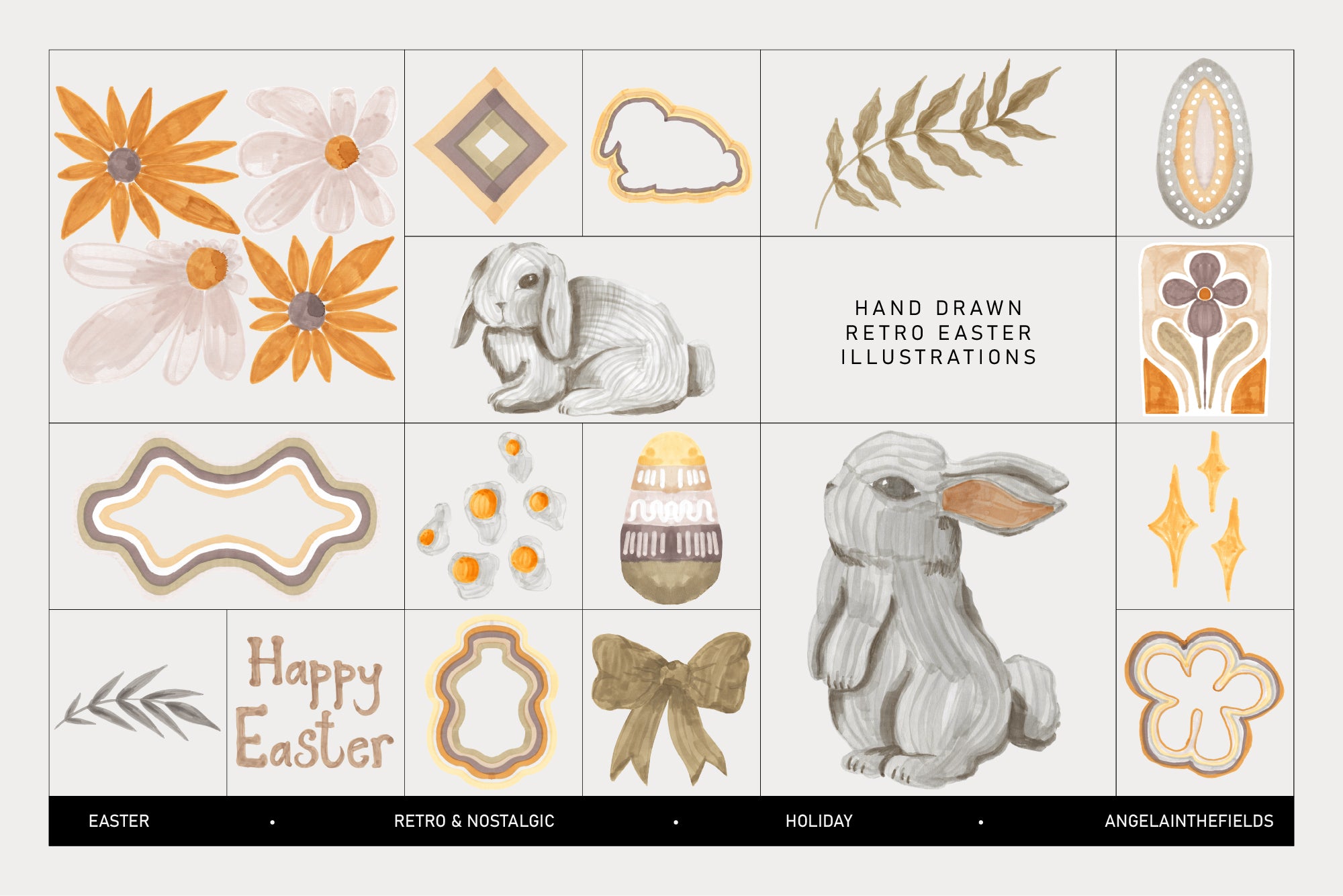 Retro Easter Pattern Set