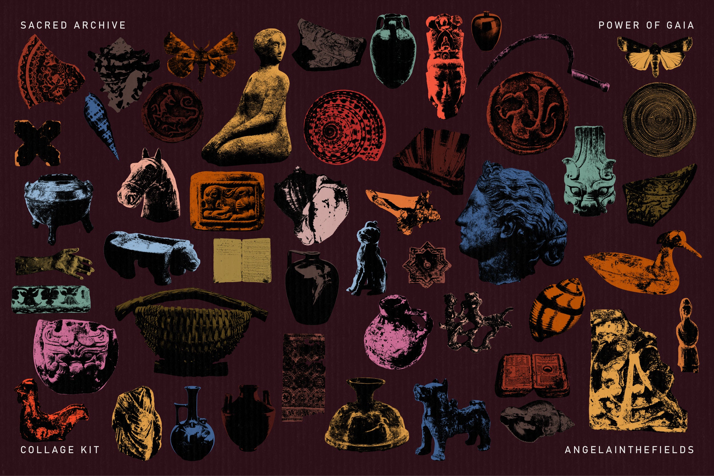 SACRED ARCHIVE Collage Elements