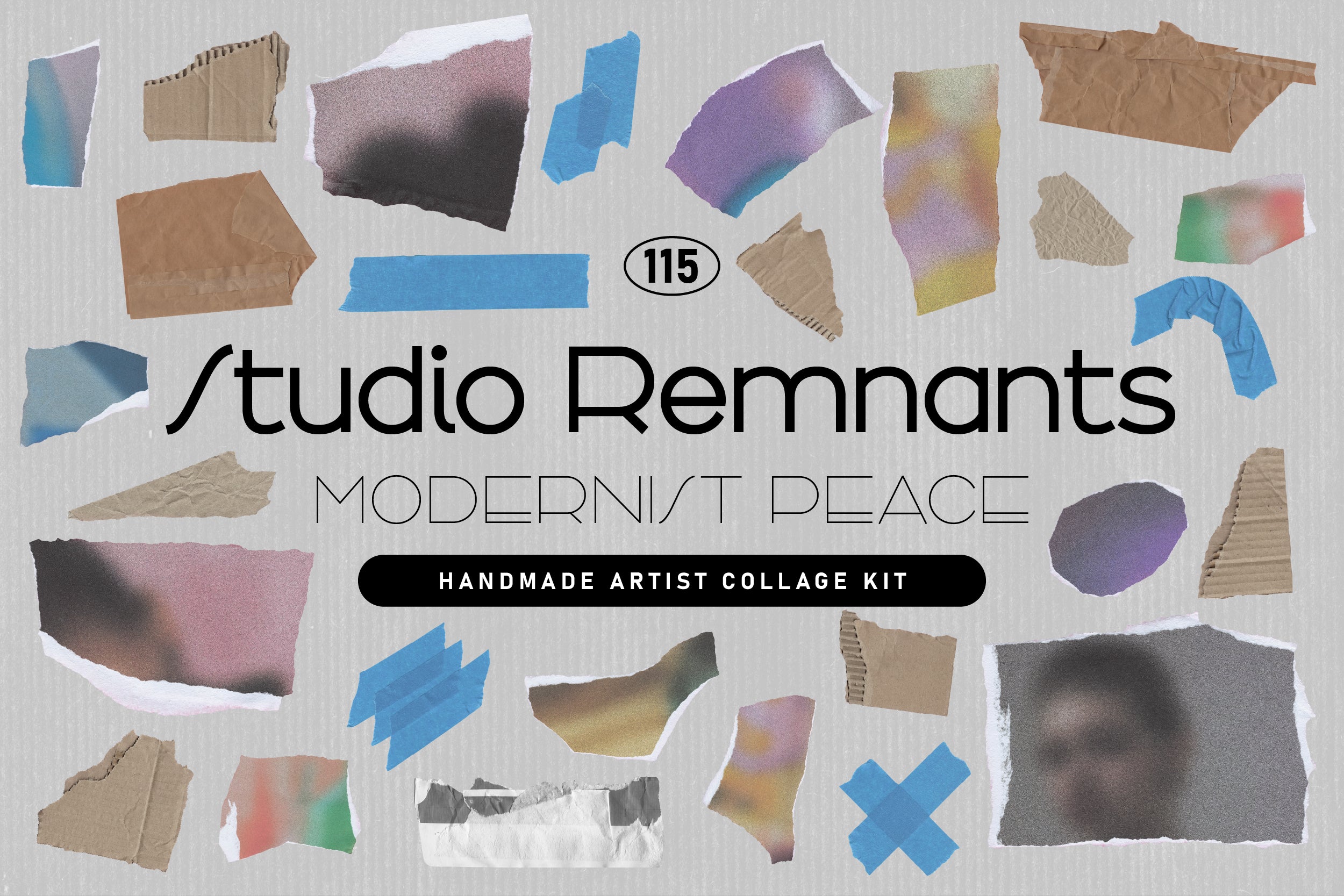 Studio Remnants Collage Kit — analogue studio scraps and tactile collage elements for personal brand identity