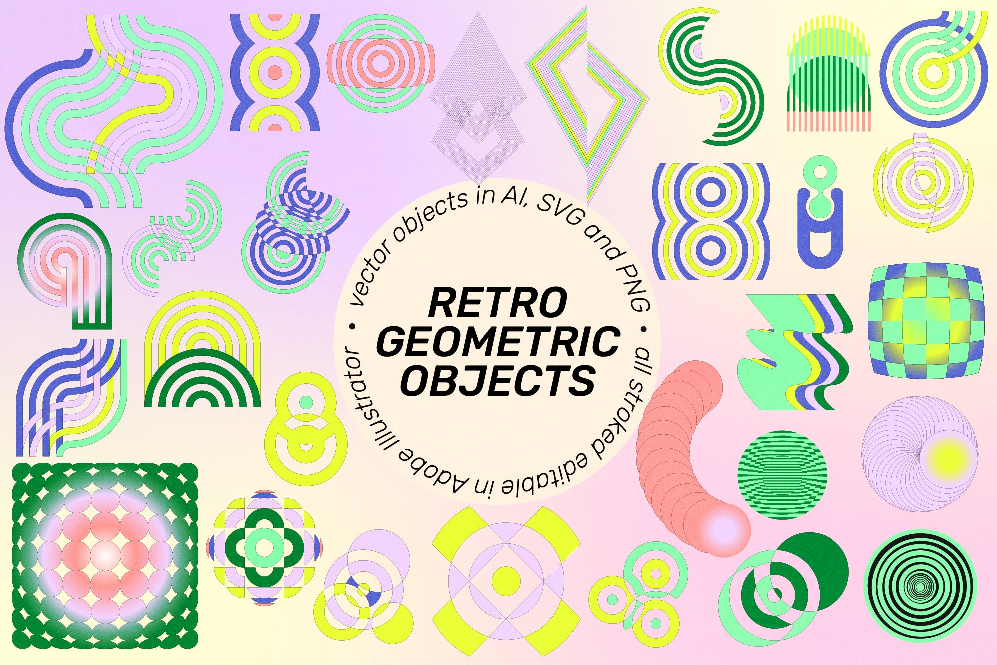SuperSpectiva Retro Geo Clipart