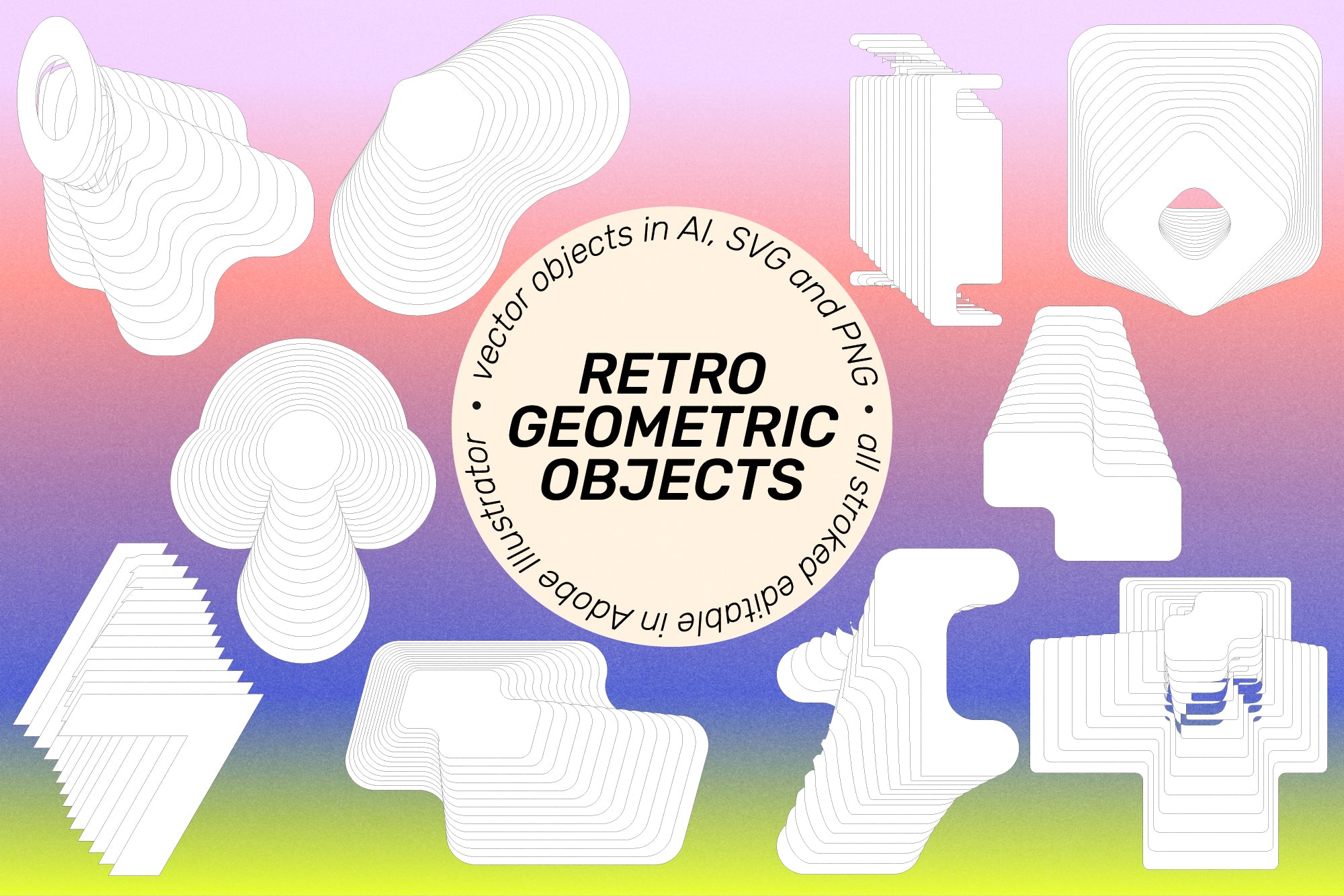 SuperSpectiva Retro Geo Clipart