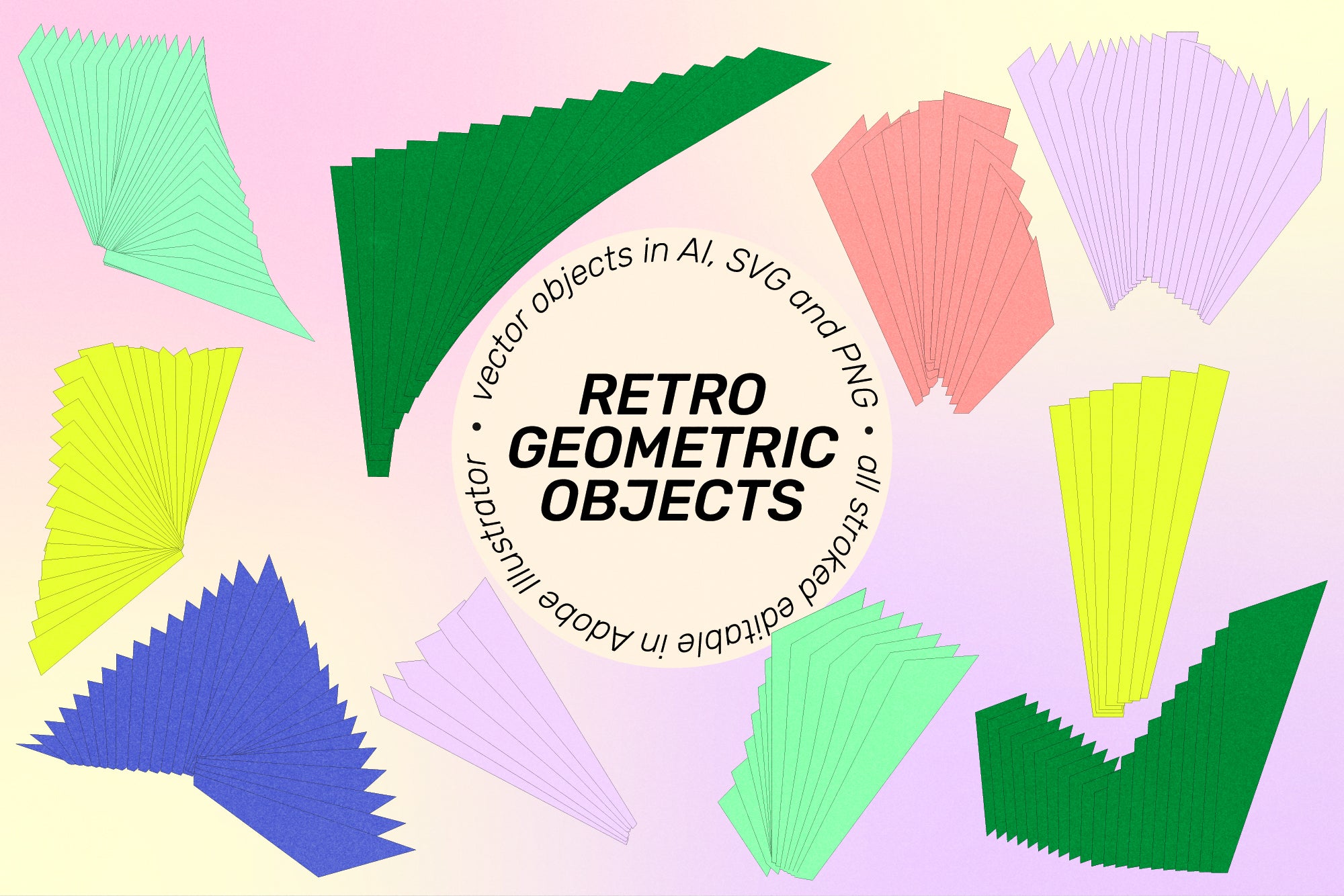 SuperSpectiva Retro Geo Clipart