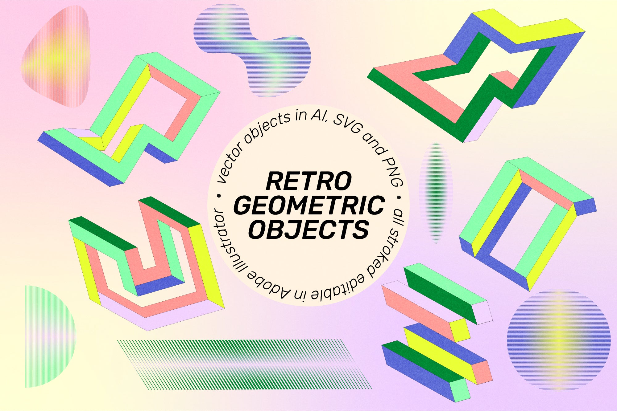 SuperSpectiva Retro Geo Clipart
