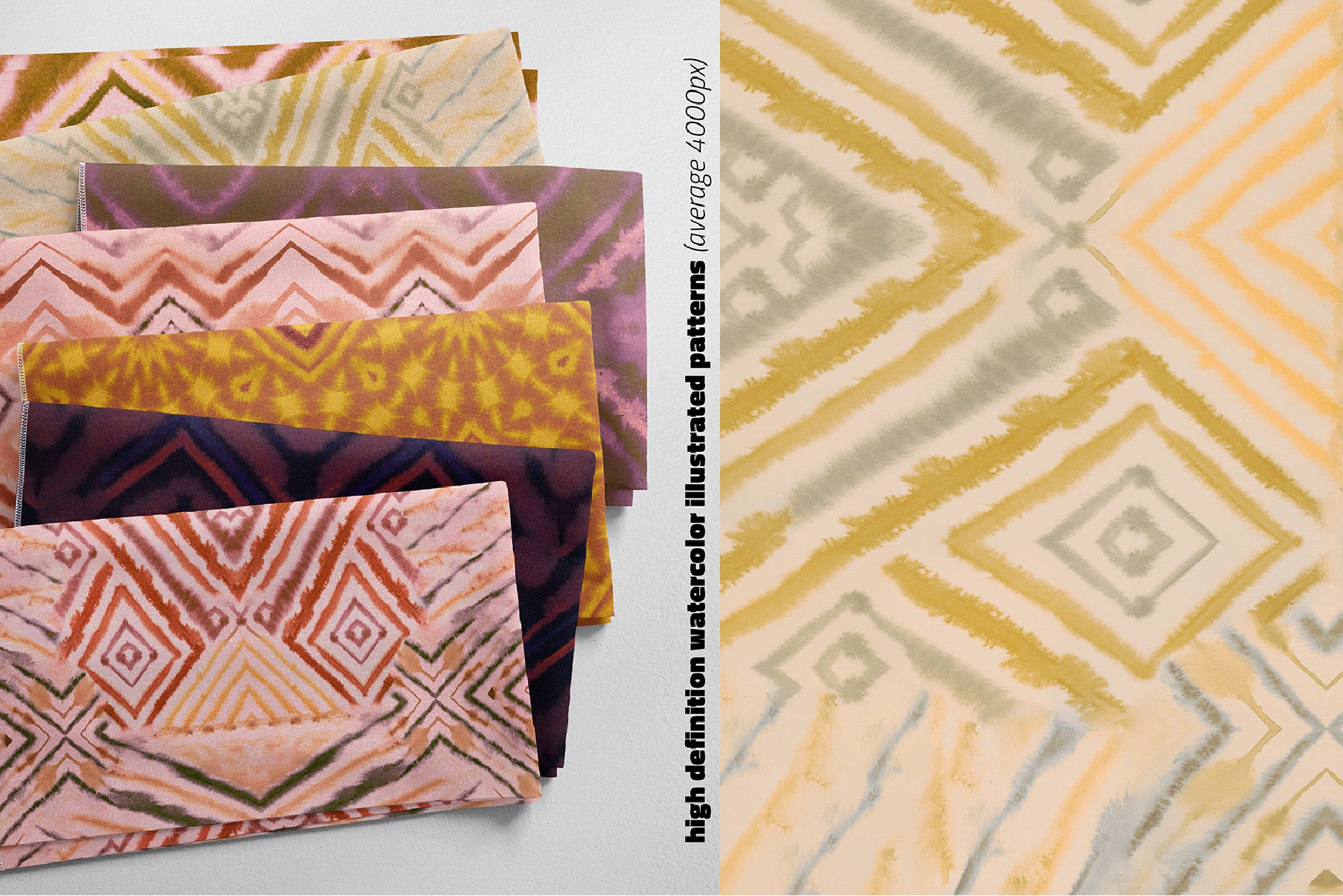 Retro Tie Dye Pattern Set