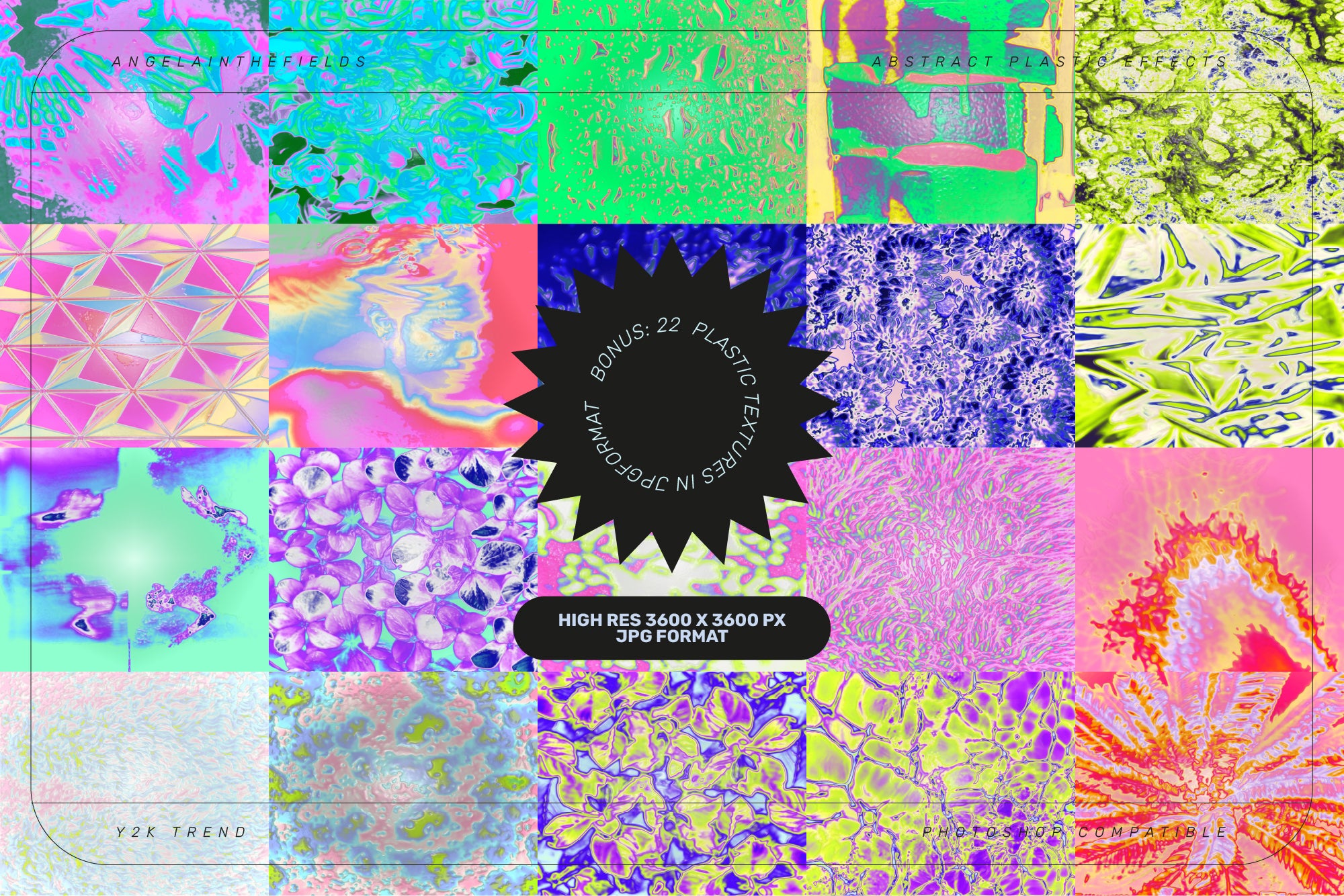 Y2K Textures PSD Action Kit + Bonus