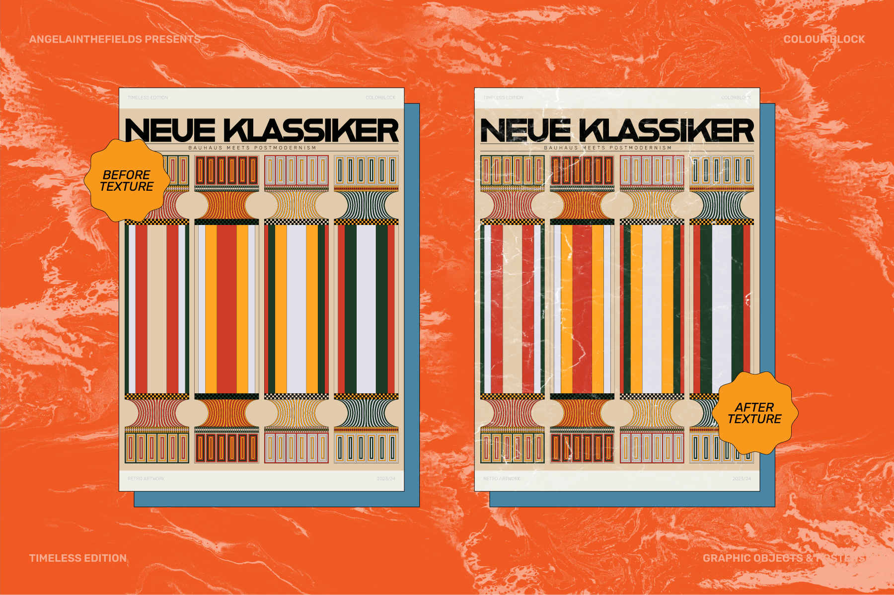 Retro Colour Block Vector Objects
