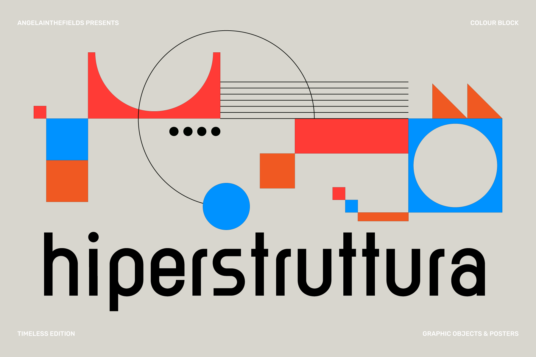 Retro Colour Block Vector Objects