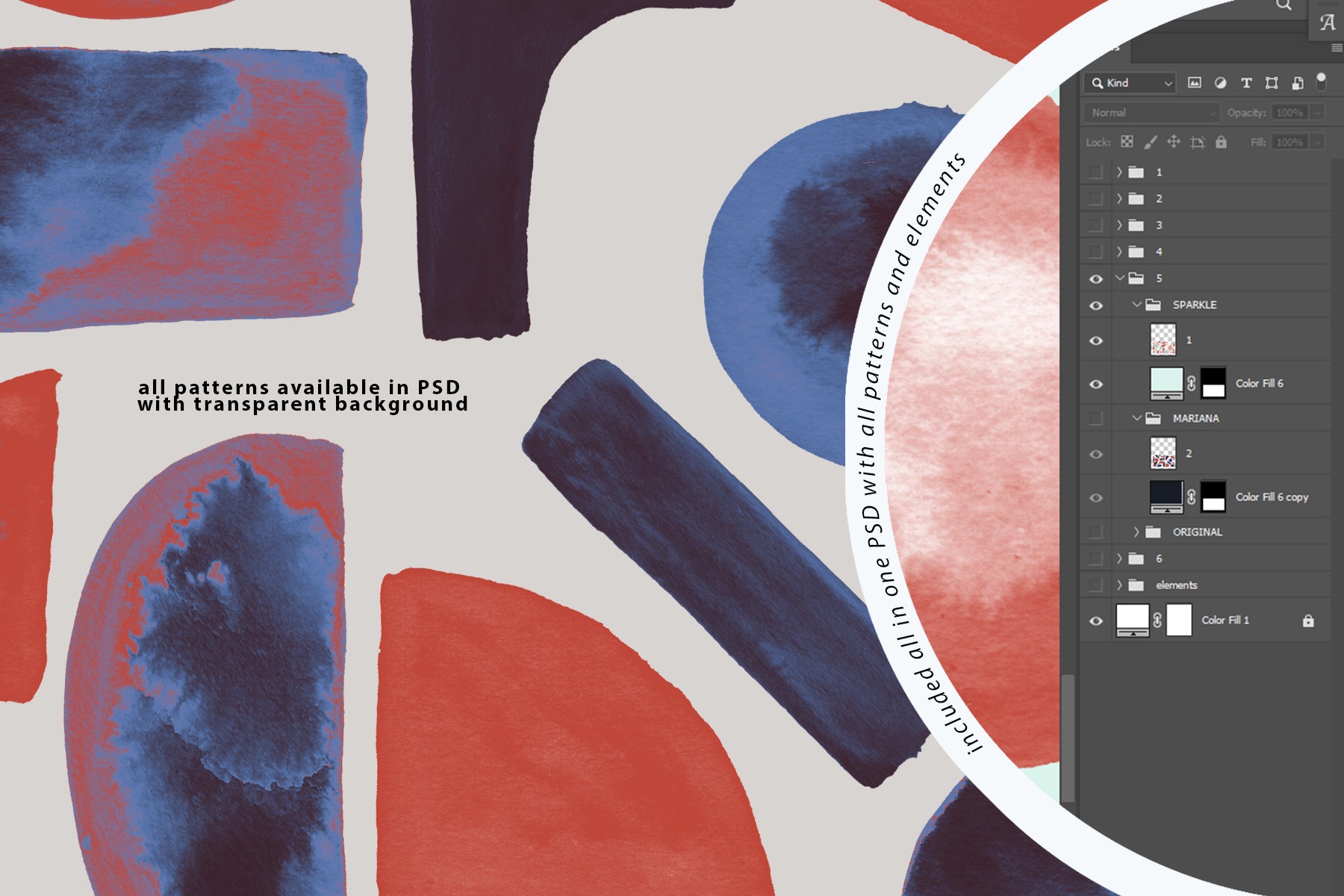 Watercolor Retrometric Pattern Pack