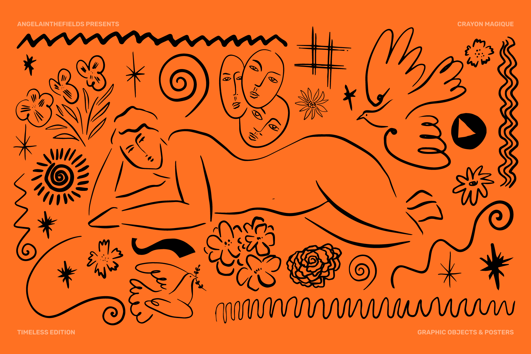 200+ Retro Modern Doodle Art
