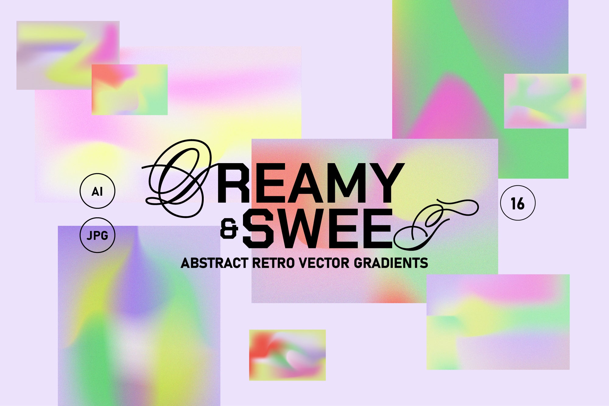 Escapism Vector Grainy Gradient Set — soft luminous gradients and light-filled diffused backgrounds