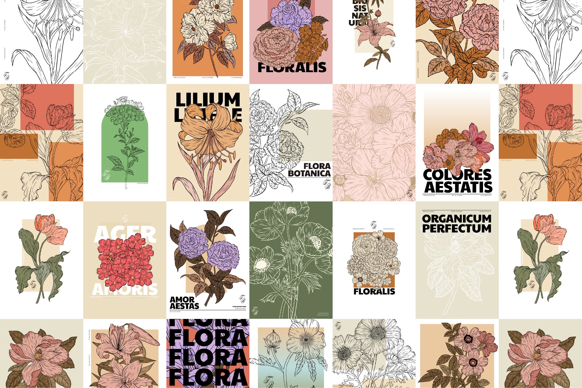 FLORA BOTANICA Vector Illustrations