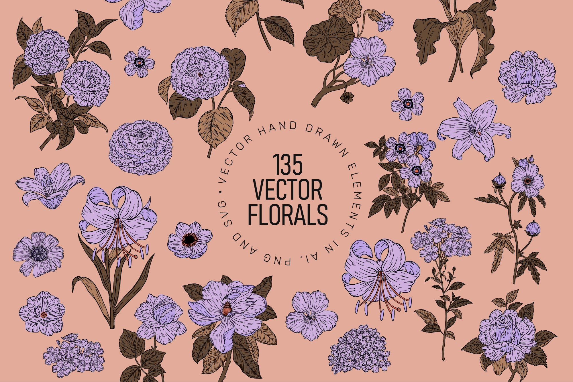 FLORA BOTANICA Vector Illustrations