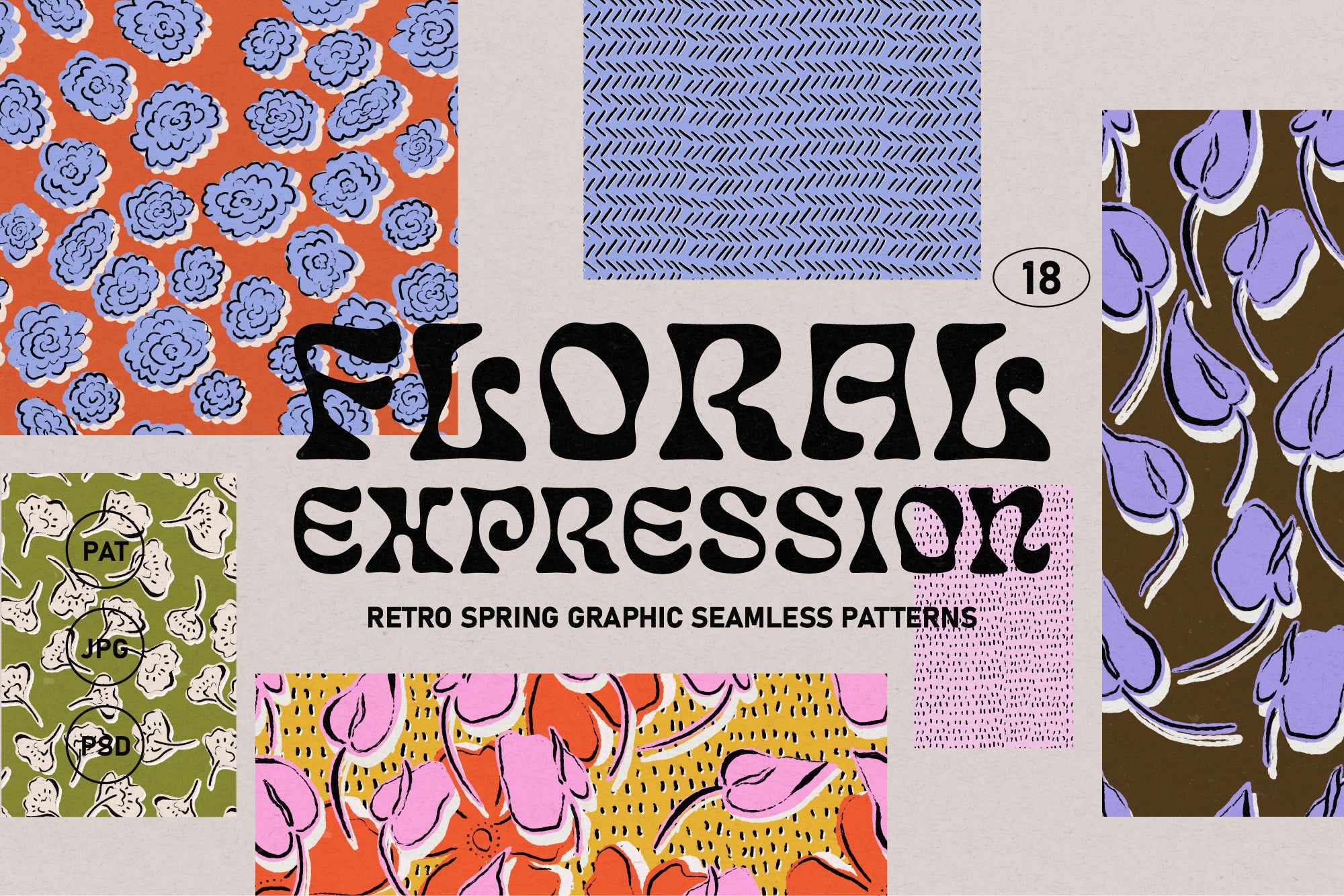 Spring Summer Floral Pattern Set