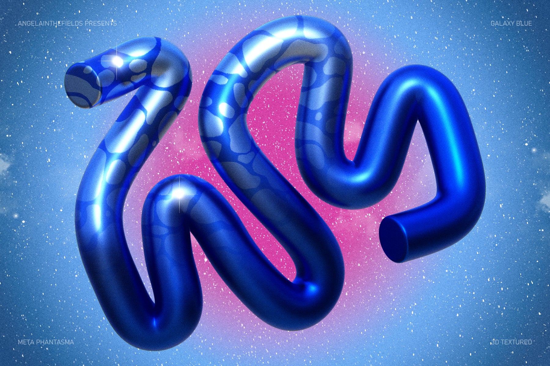 3D GALAXY BLUE Objects