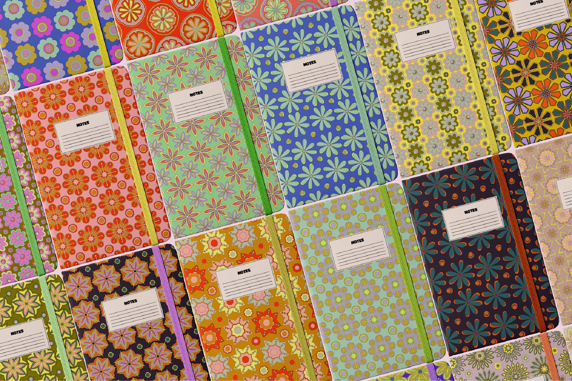 60s Vector Floral Patterns