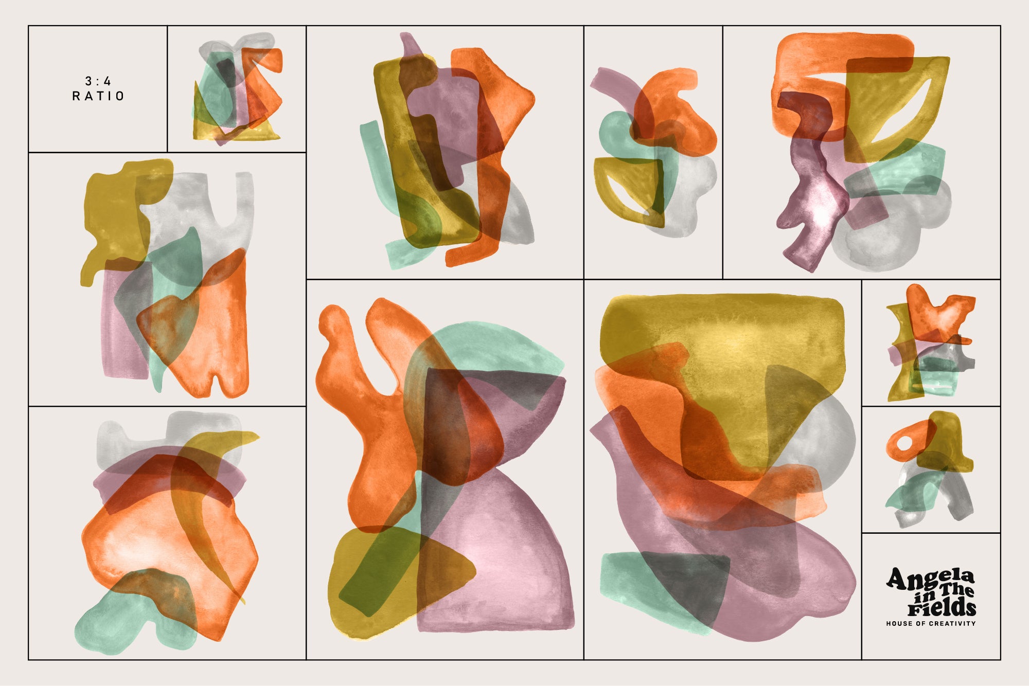 HAPPY CLUSTERS Gouache Shapes