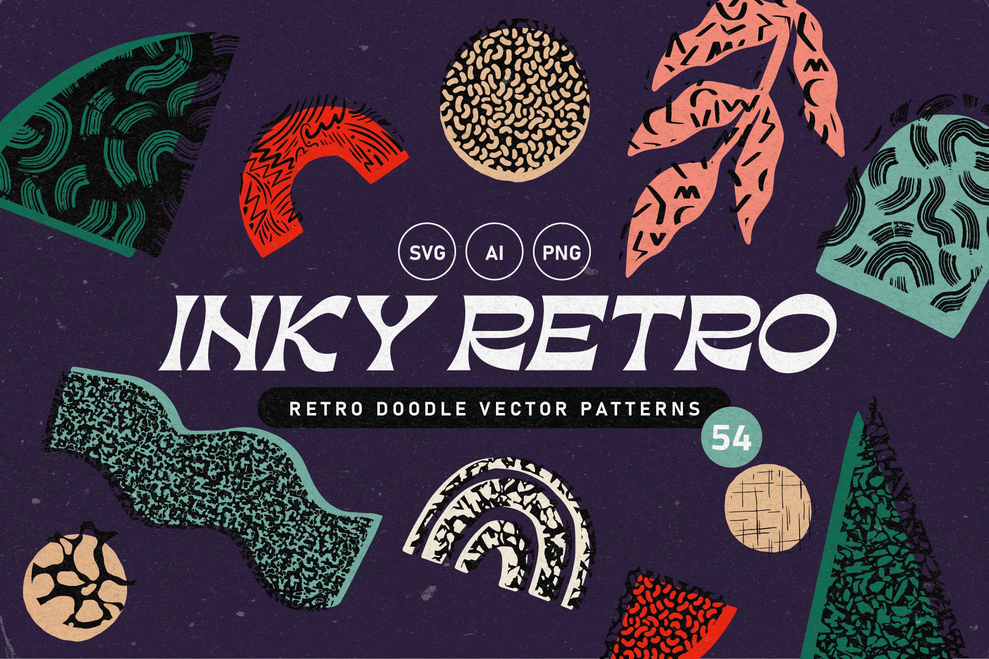 80s Doodles Vector Texture &Patterns