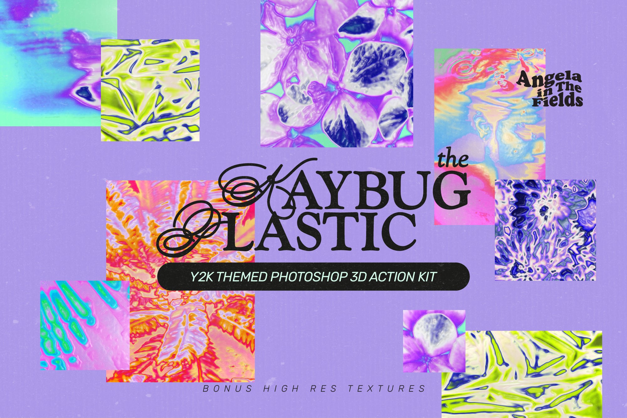 Y2K Textures PSD Action Kit + Bonus