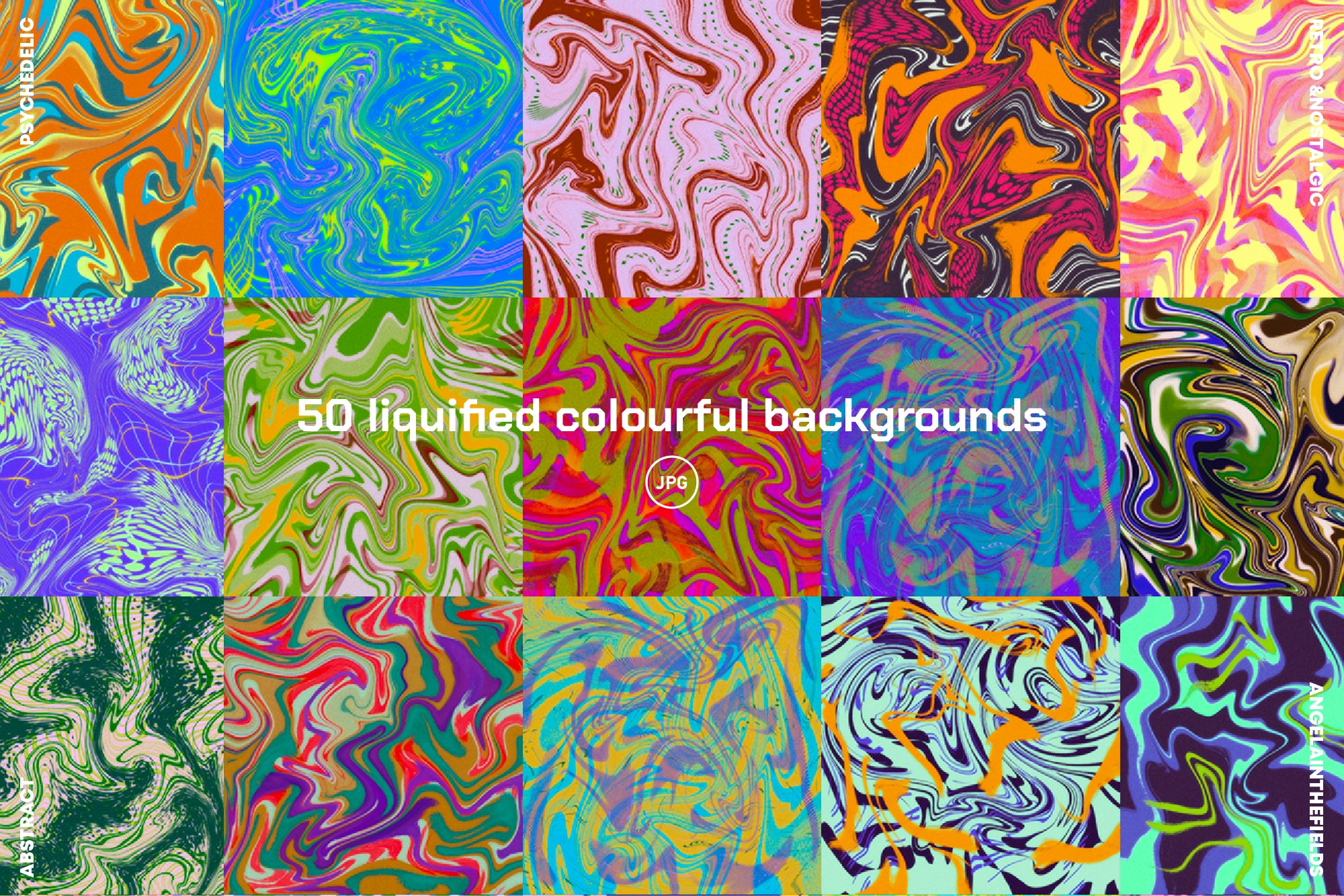 50 Liquid Retro Textures 3600px