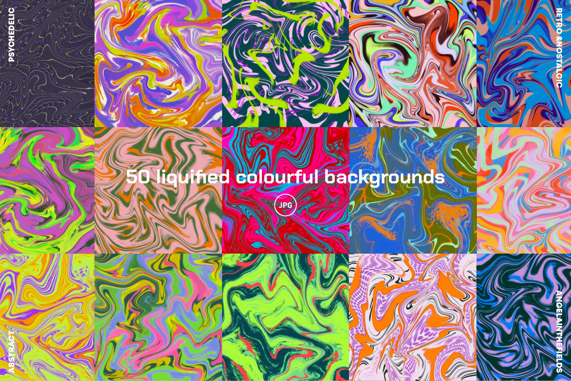 50 Liquid Retro Textures 3600px