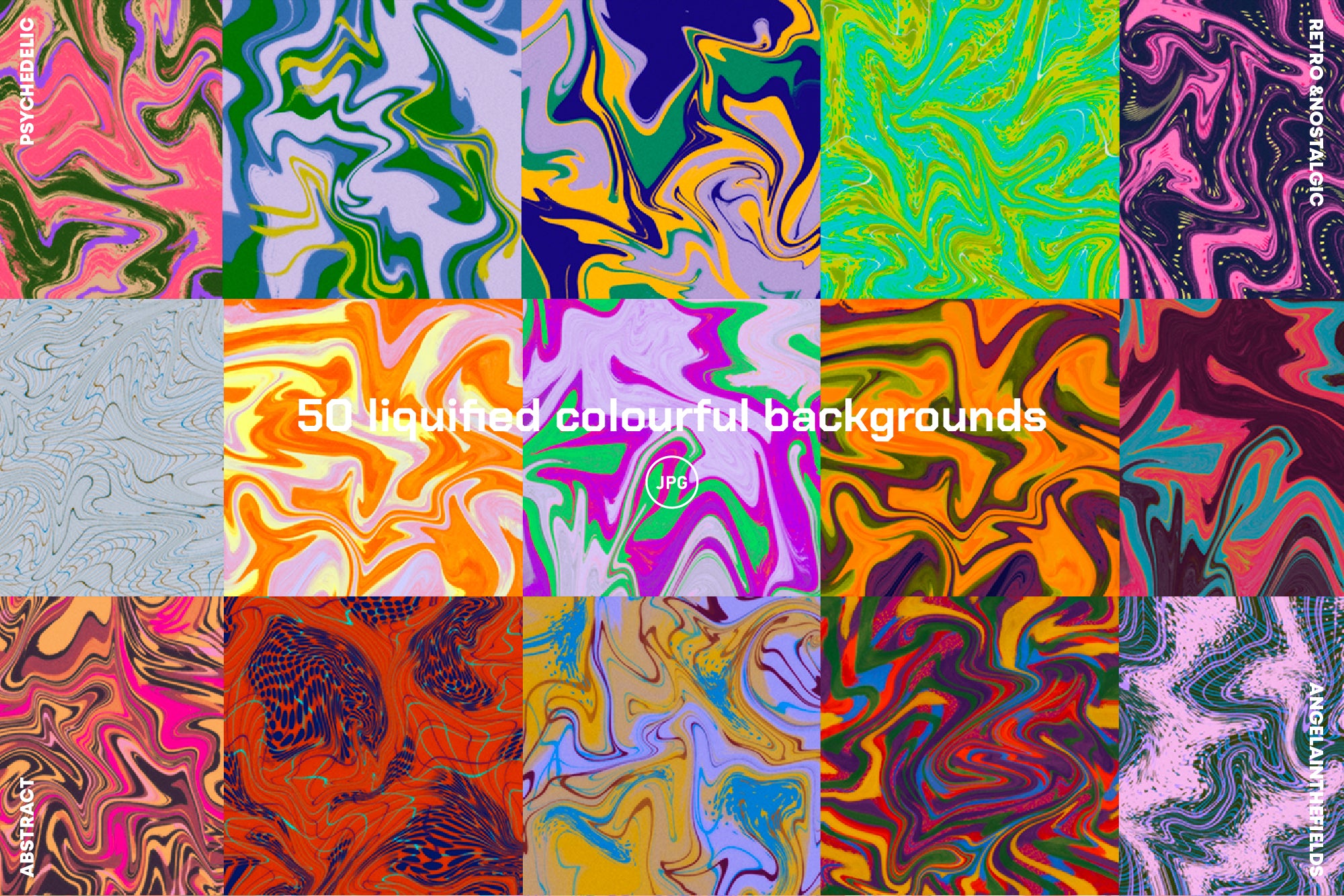 50 Liquid Retro Textures 3600px