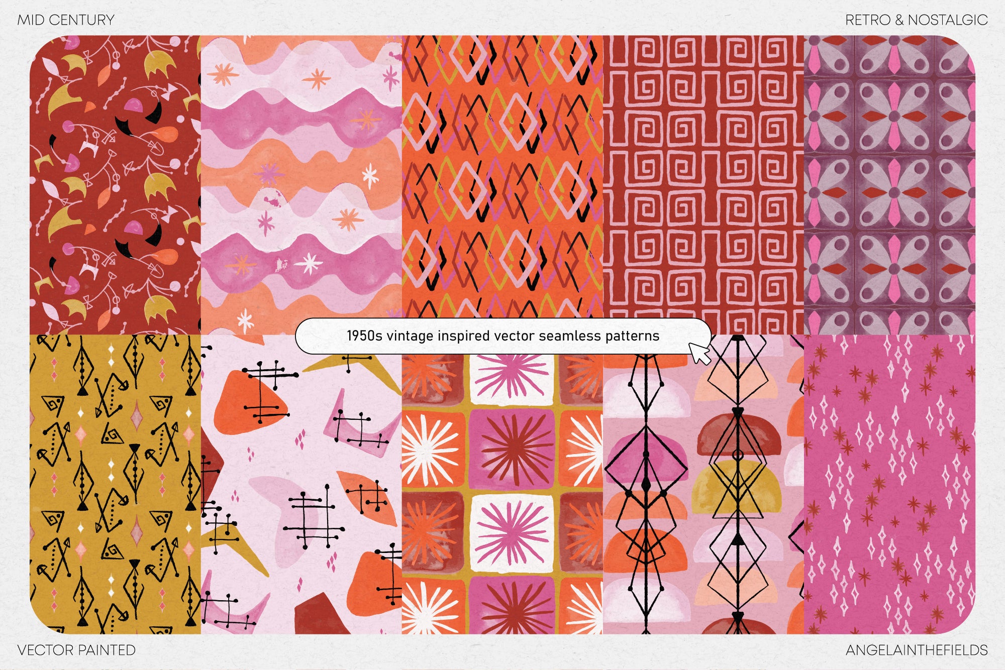 Atomic Age Watercolour Patterns
