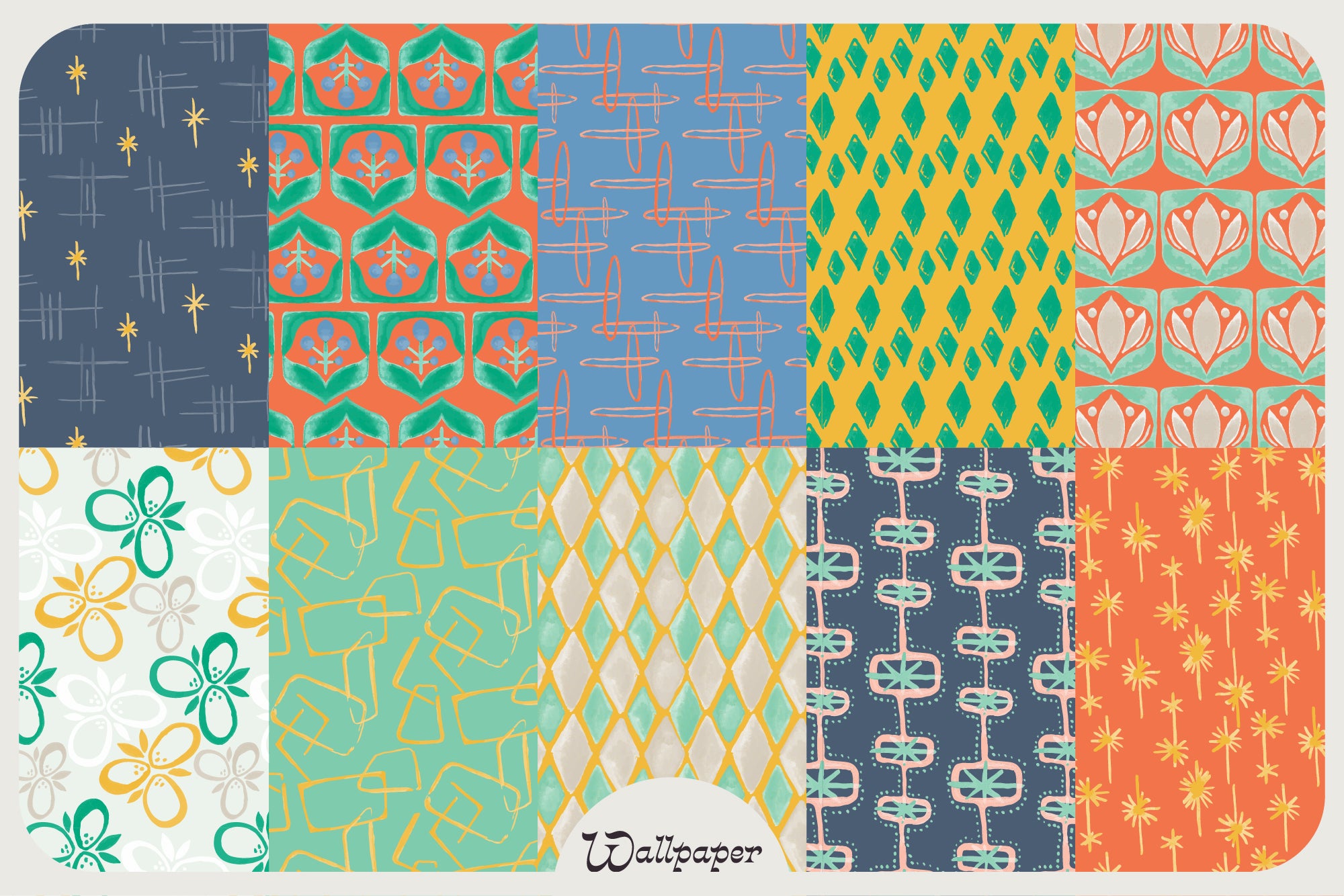 Mid Century Wonky Patterns