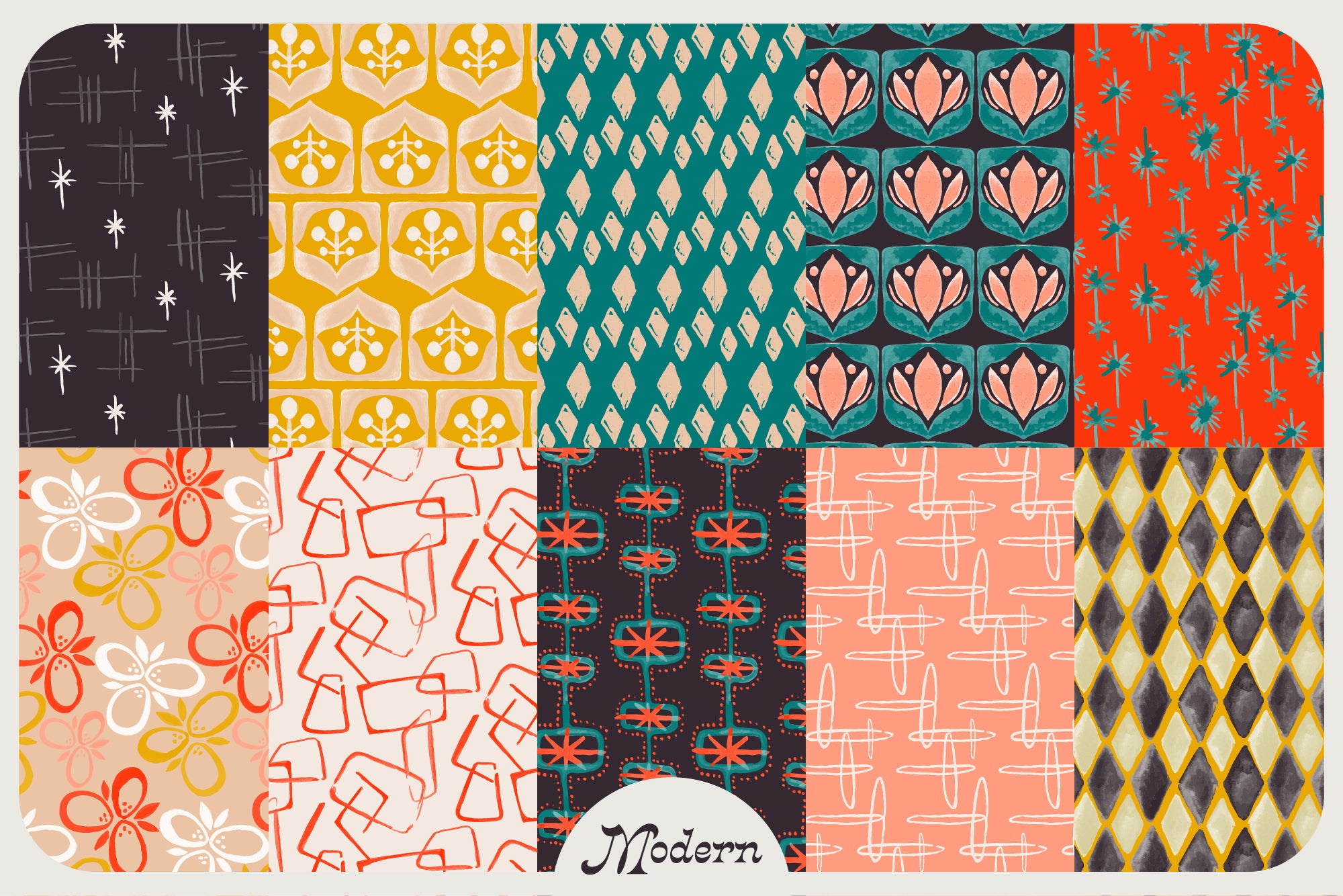 Mid Century Wonky Patterns