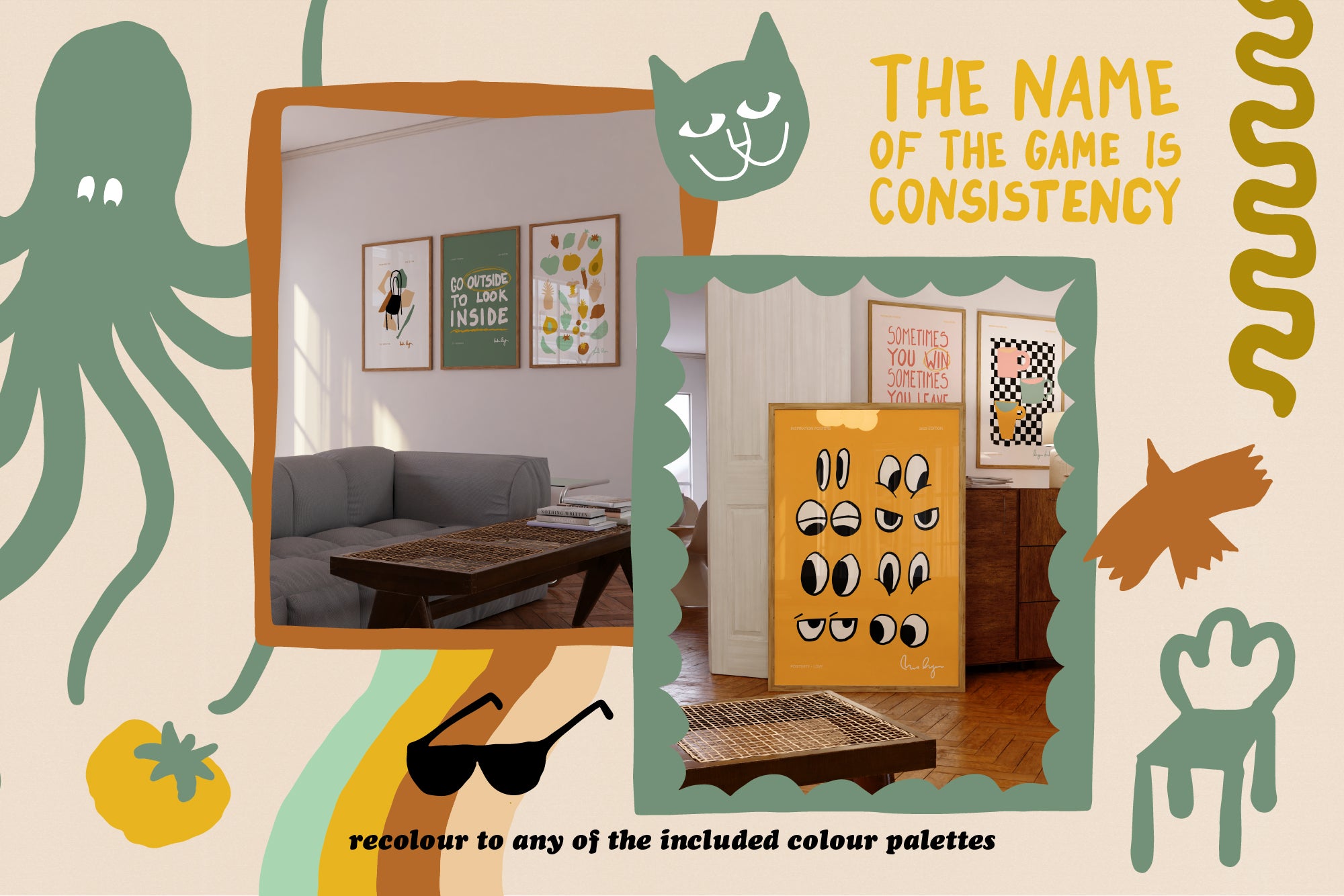 Naive Art Clipart + Posters
