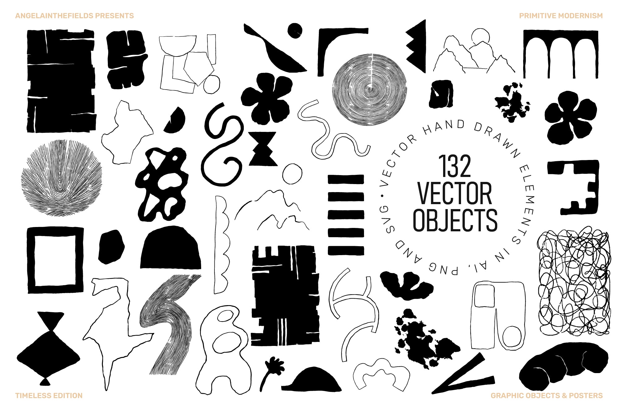 PRIMITIVE MODERNISM Vector Clipart